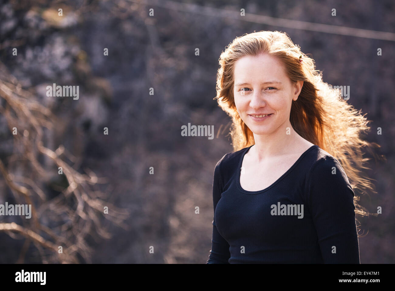 Woman face portrait outdoors hi-res stock photography and images - Alamy