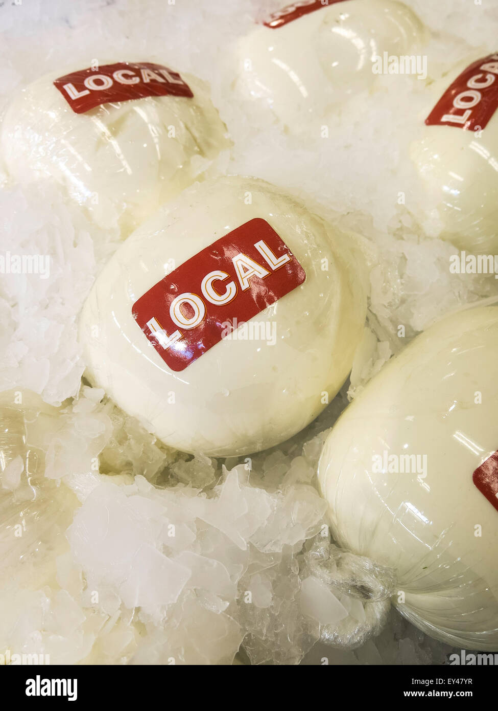 Locally Produced Mozzarella Cheese, Grocery Store, USA Stock Photo Alamy
