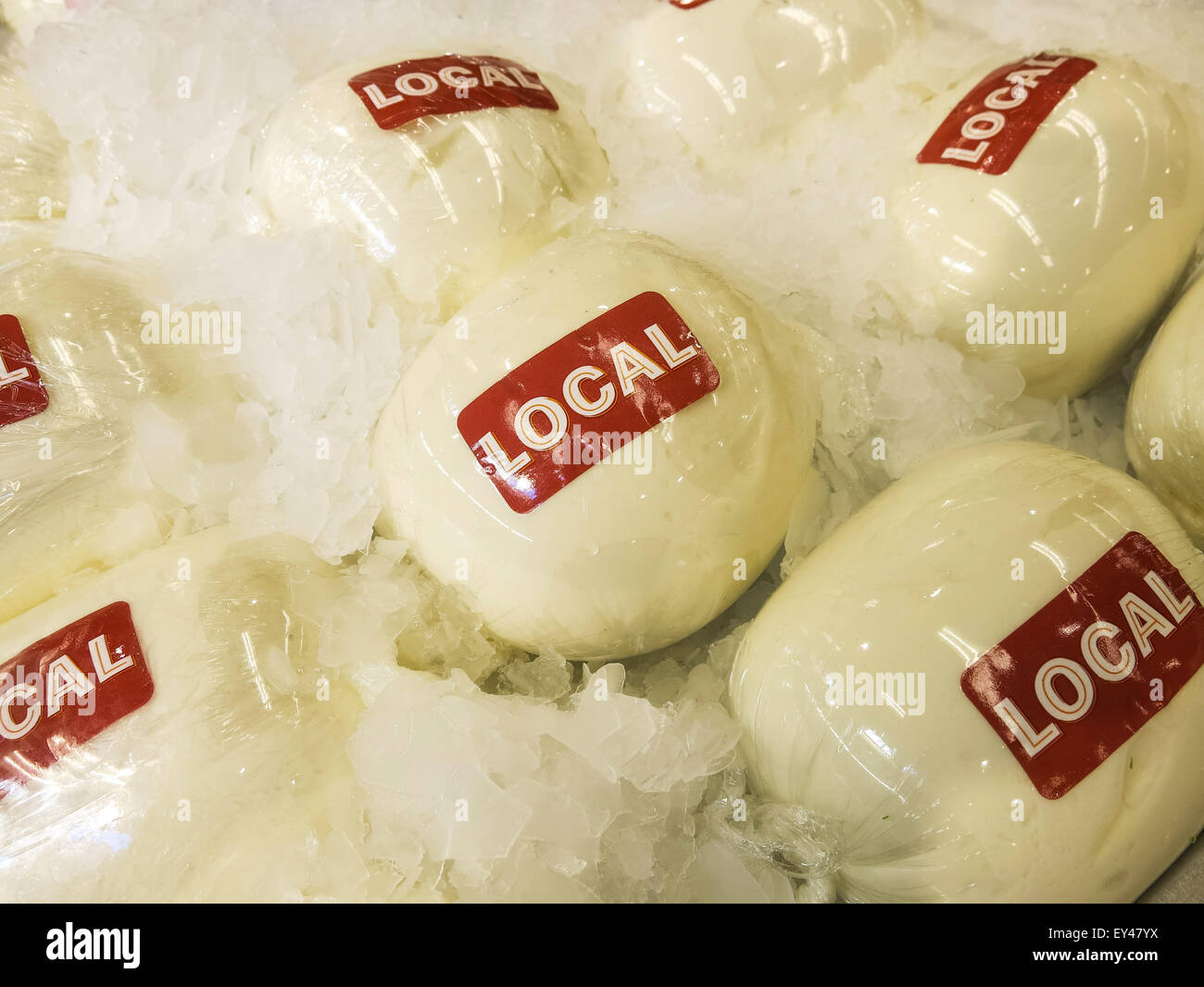 Locally Produced Mozzarella Cheese, Grocery Store, USA Stock Photo Alamy