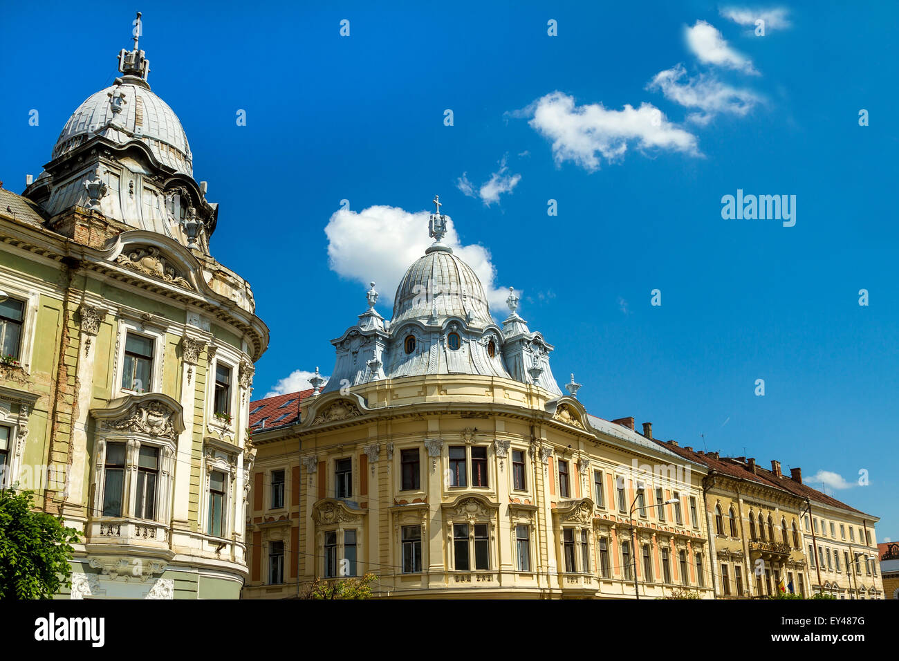 Romanian facade in Cluj Napoca city Stock Photo