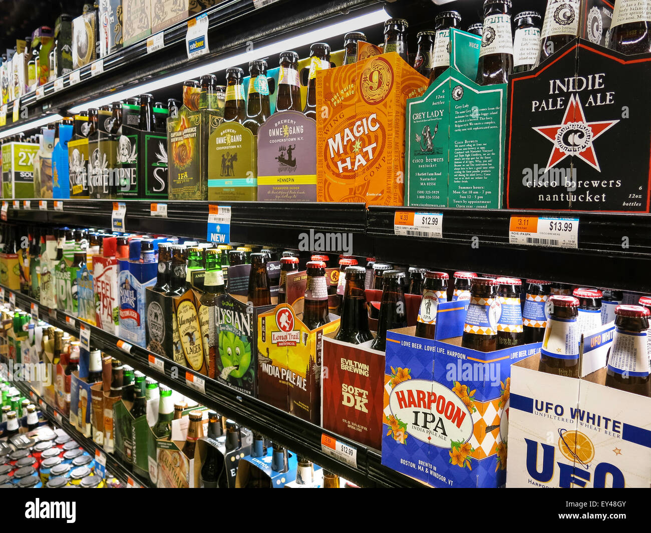 Craft Beer in a Grocery Store, USA Stock Photo