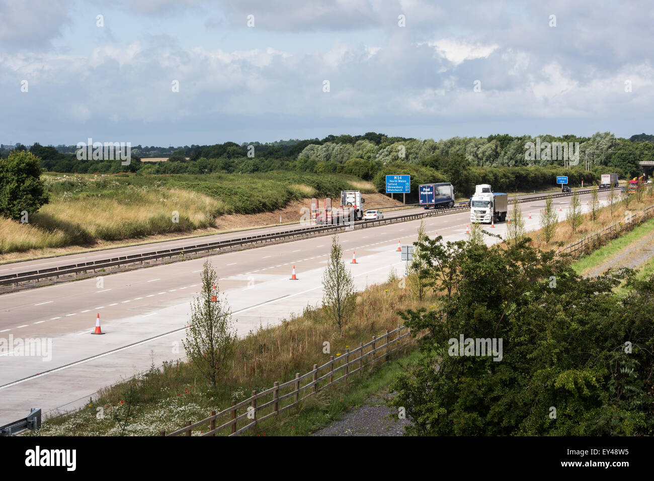 M54 motorway running through shropshire 20th july 2015 uk Stock Photo