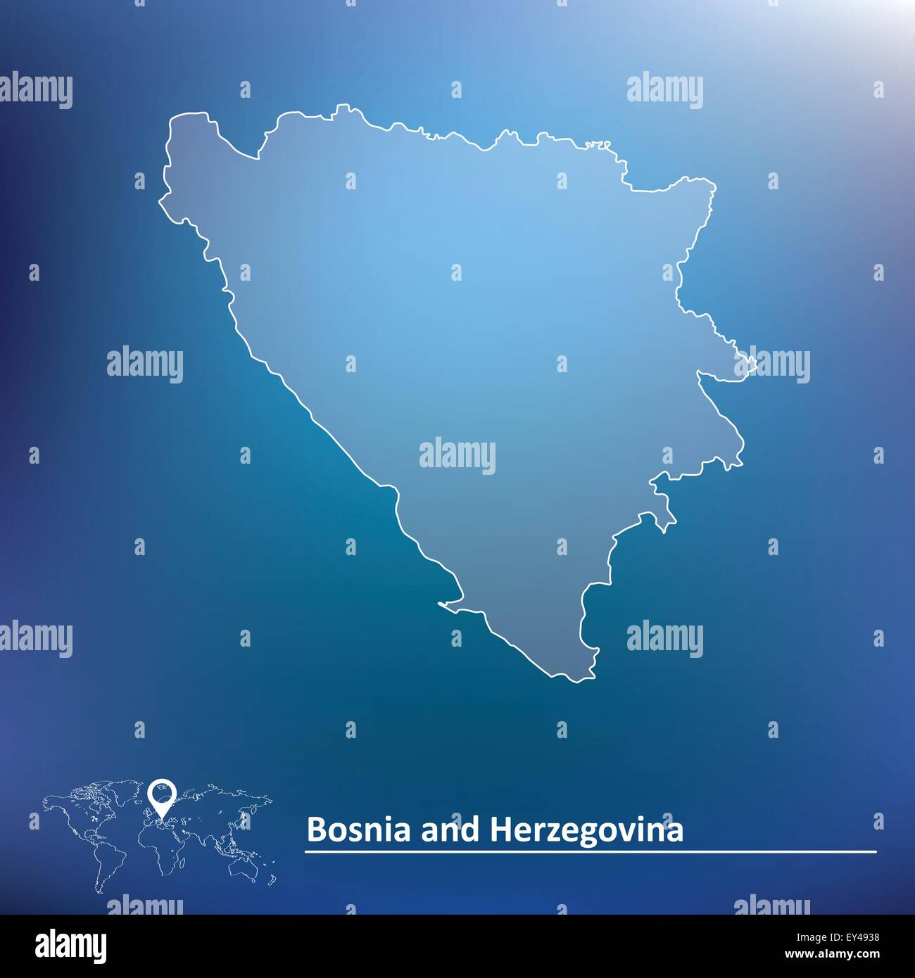 Map of Bosnia and Herzegovina - vector illustration Stock Vector Image ...