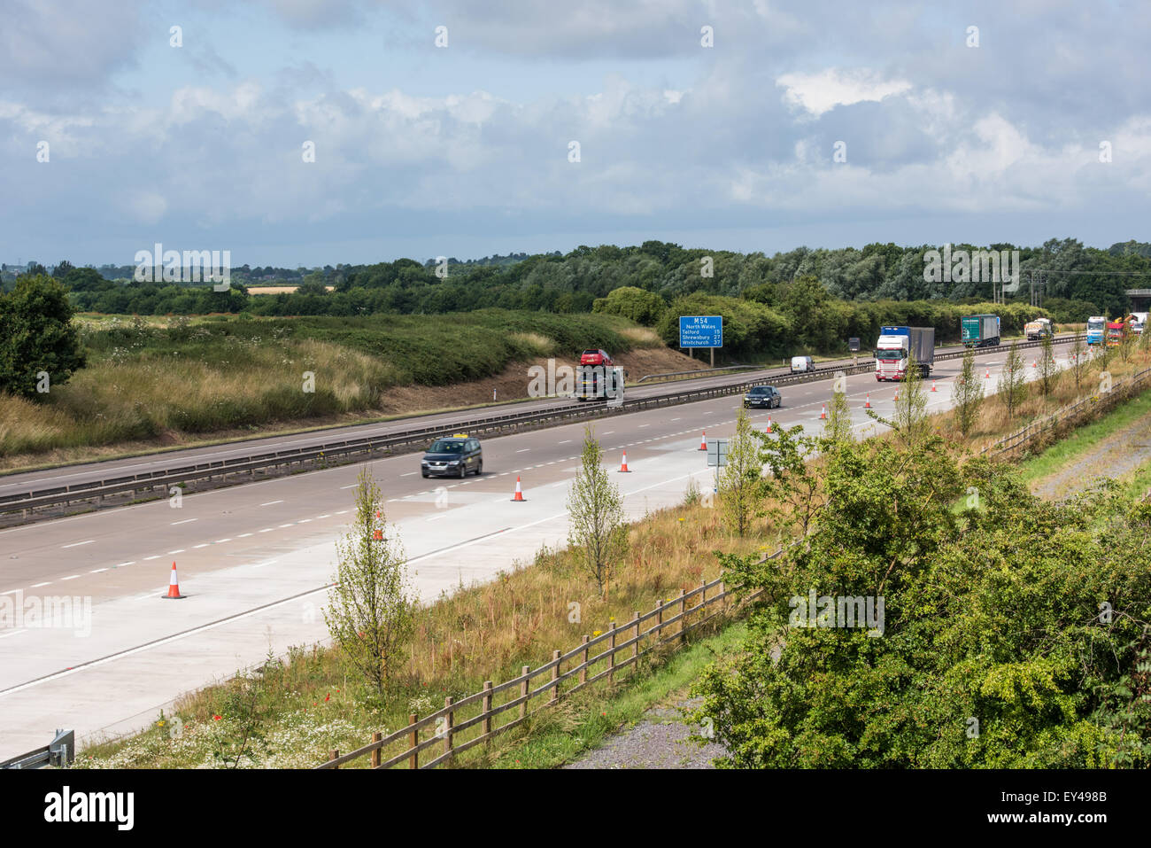 M54 motorway running through shropshire 20th july 2015 uk Stock Photo