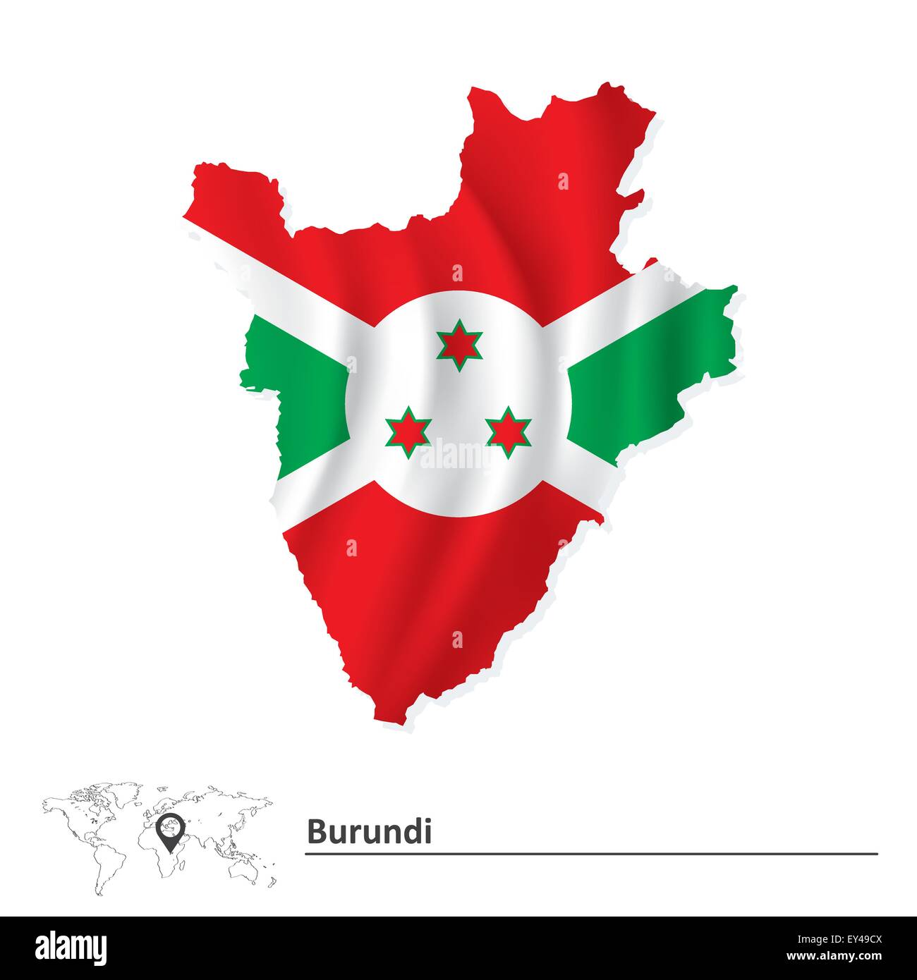 Map Of Burundi With Flag Vector Illustration Stock Vector Image And Art Alamy 1901