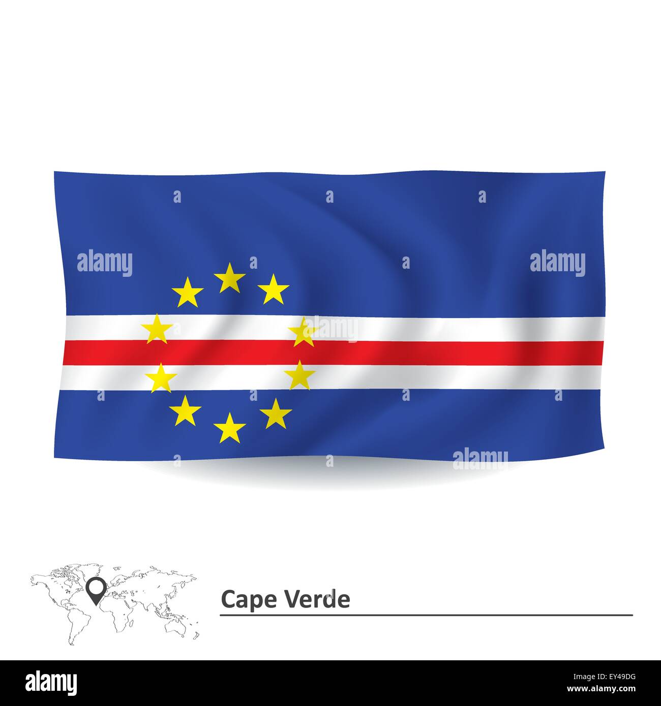 Flag of Cape Verde - vector illustration Stock Vector