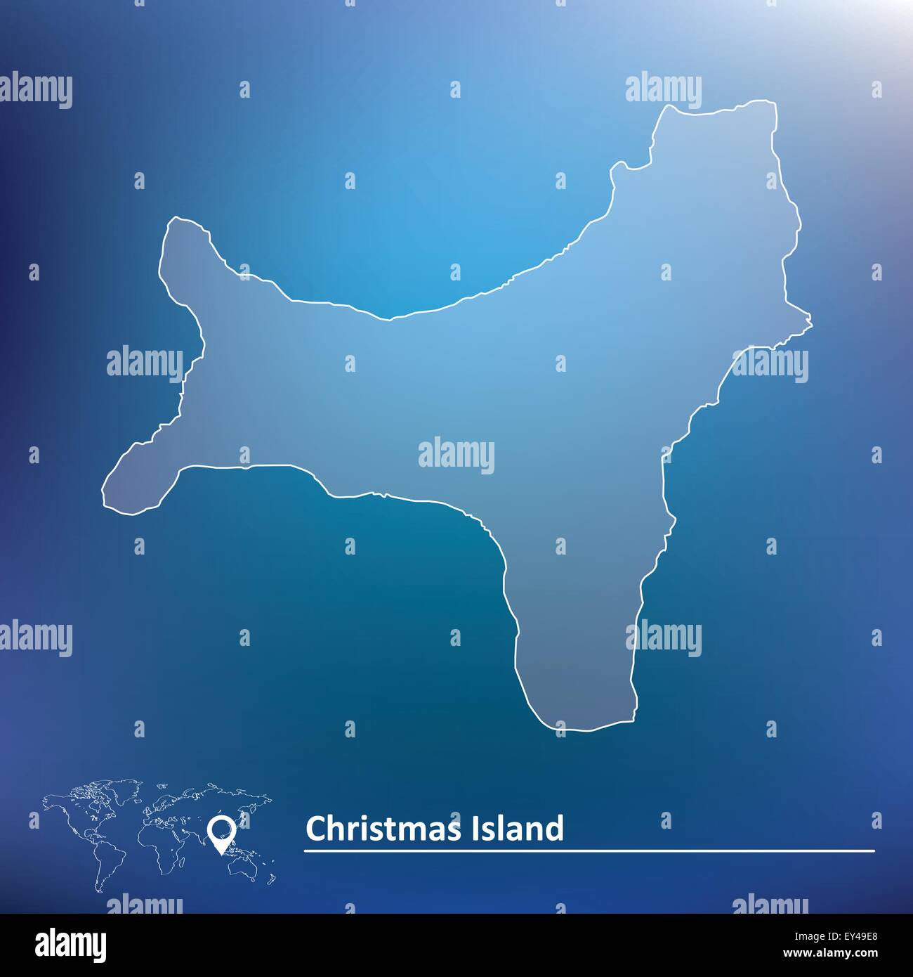 Map of Christmas Island - vector illustration Stock Vector