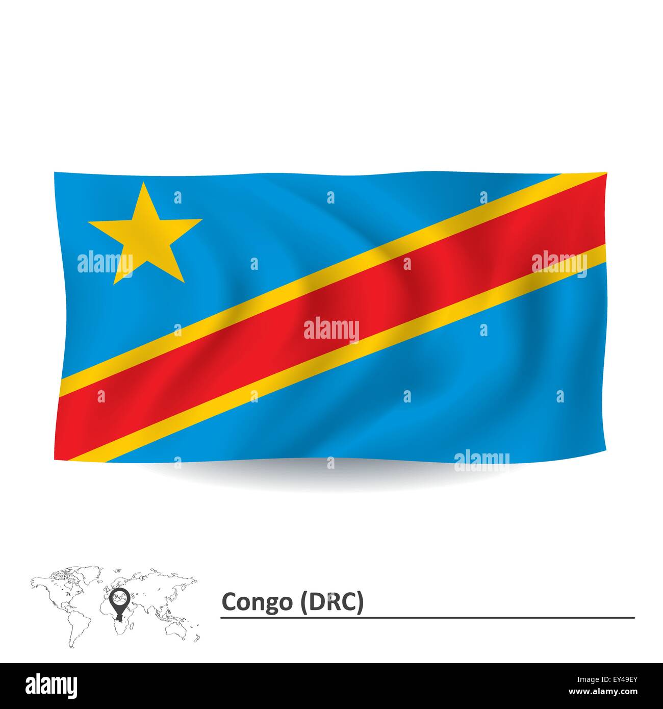 Flag of Democratic Republic of the Congo - vector illustration Stock ...