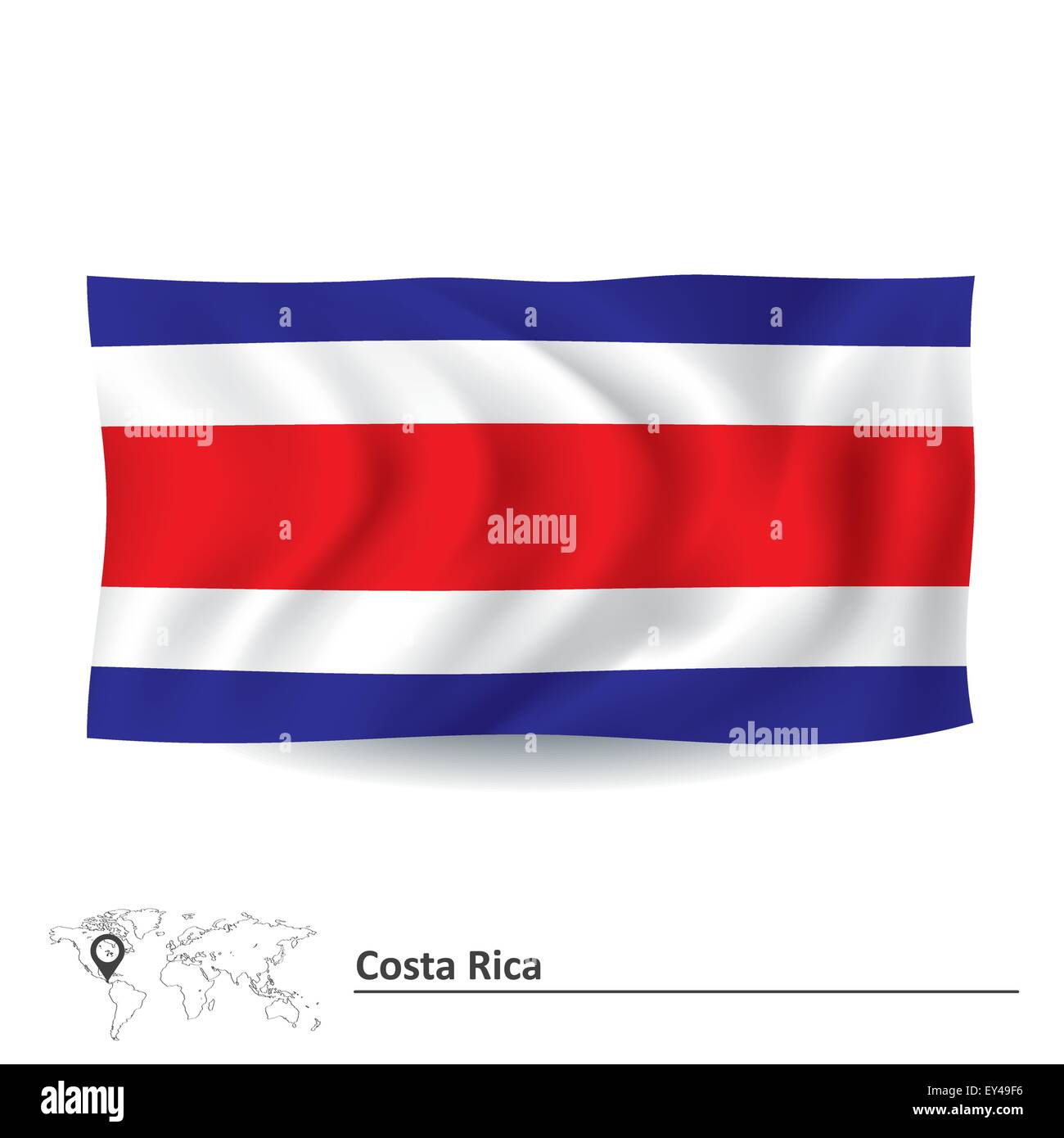 Flag of Costa Rica vector illustration Stock Vector Image & Art Alamy