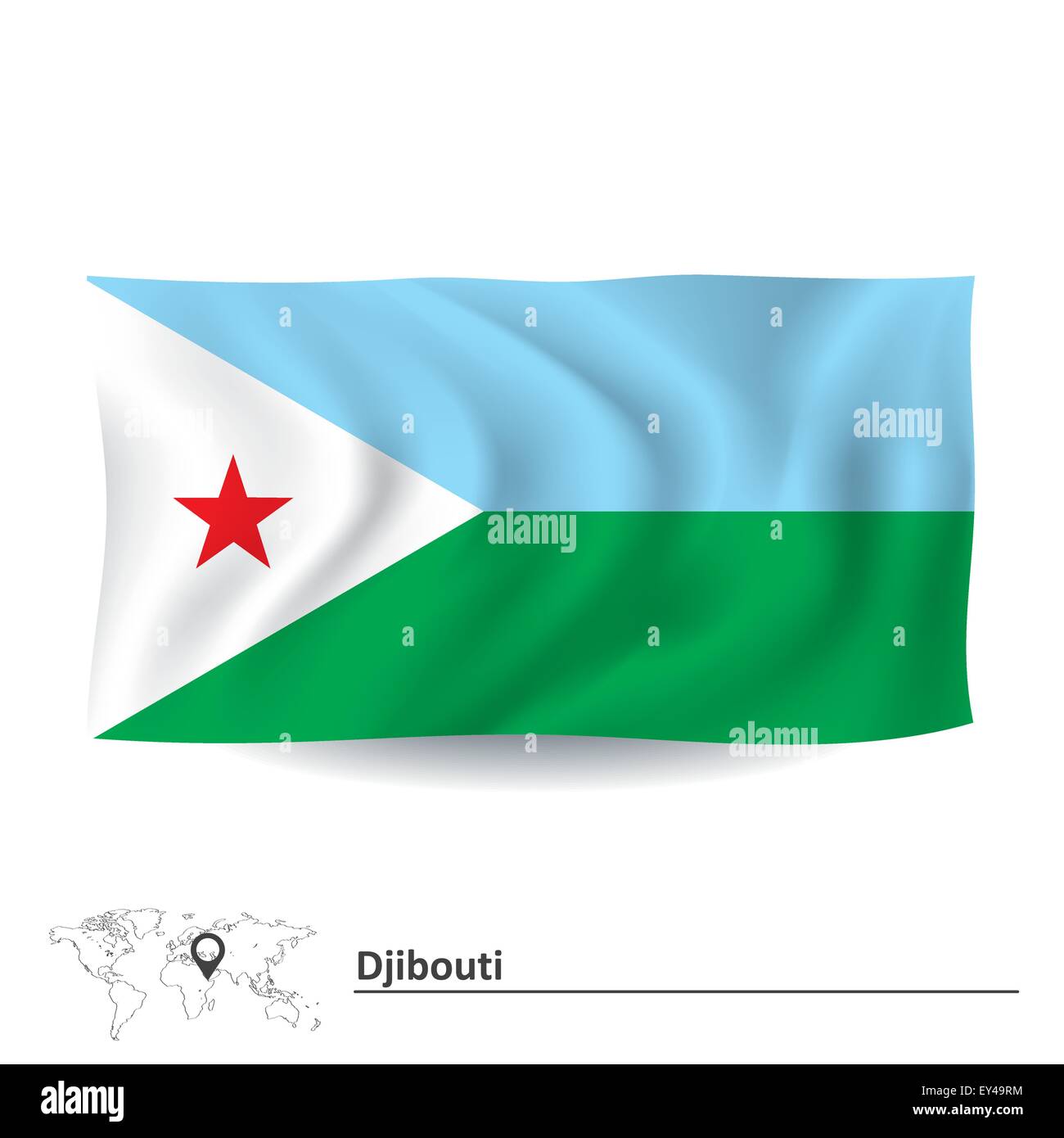 Flag of Djibouti - vector illustration Stock Vector Image & Art - Alamy