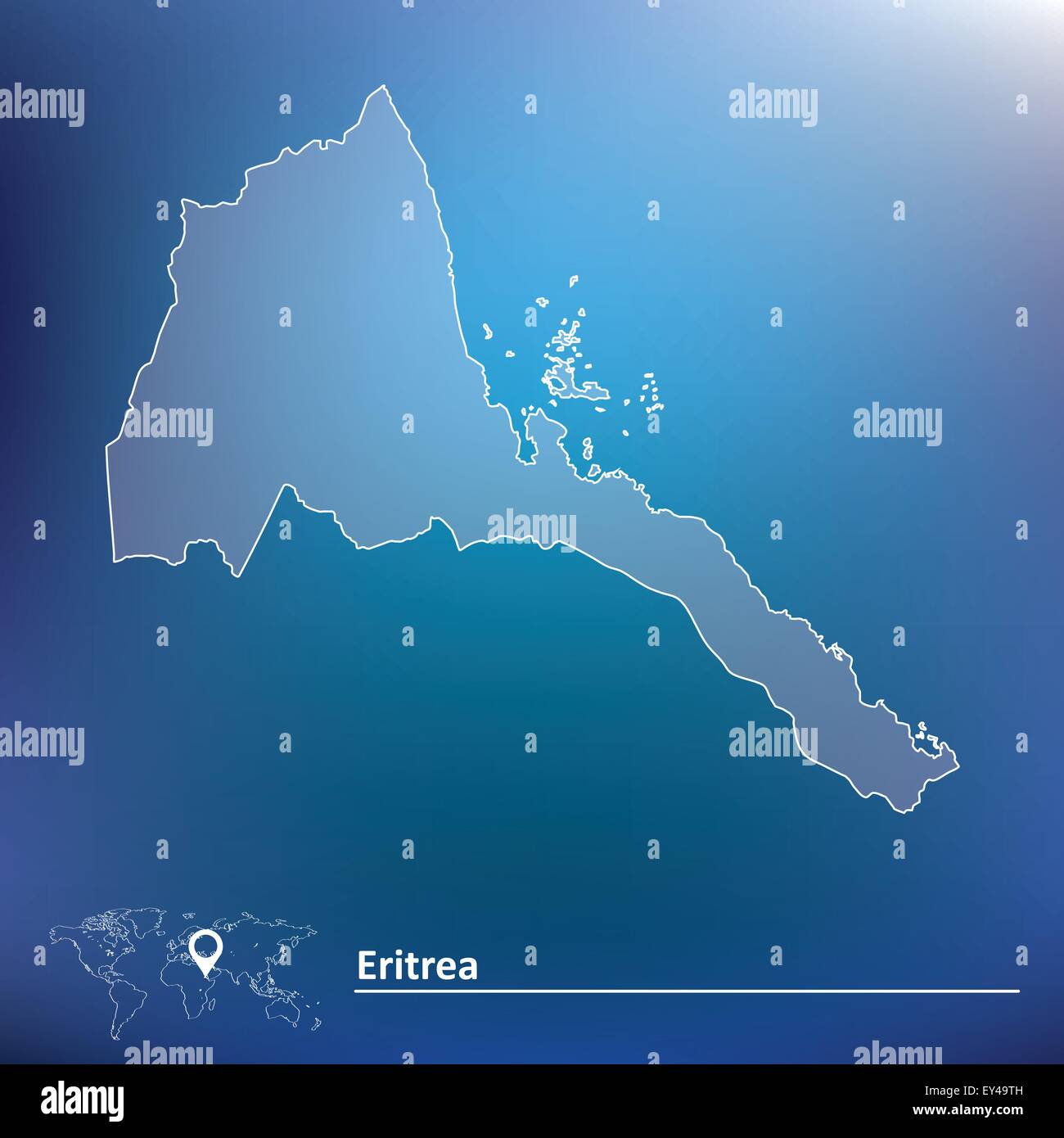 Map of Eritrea - vector illustration Stock Vector