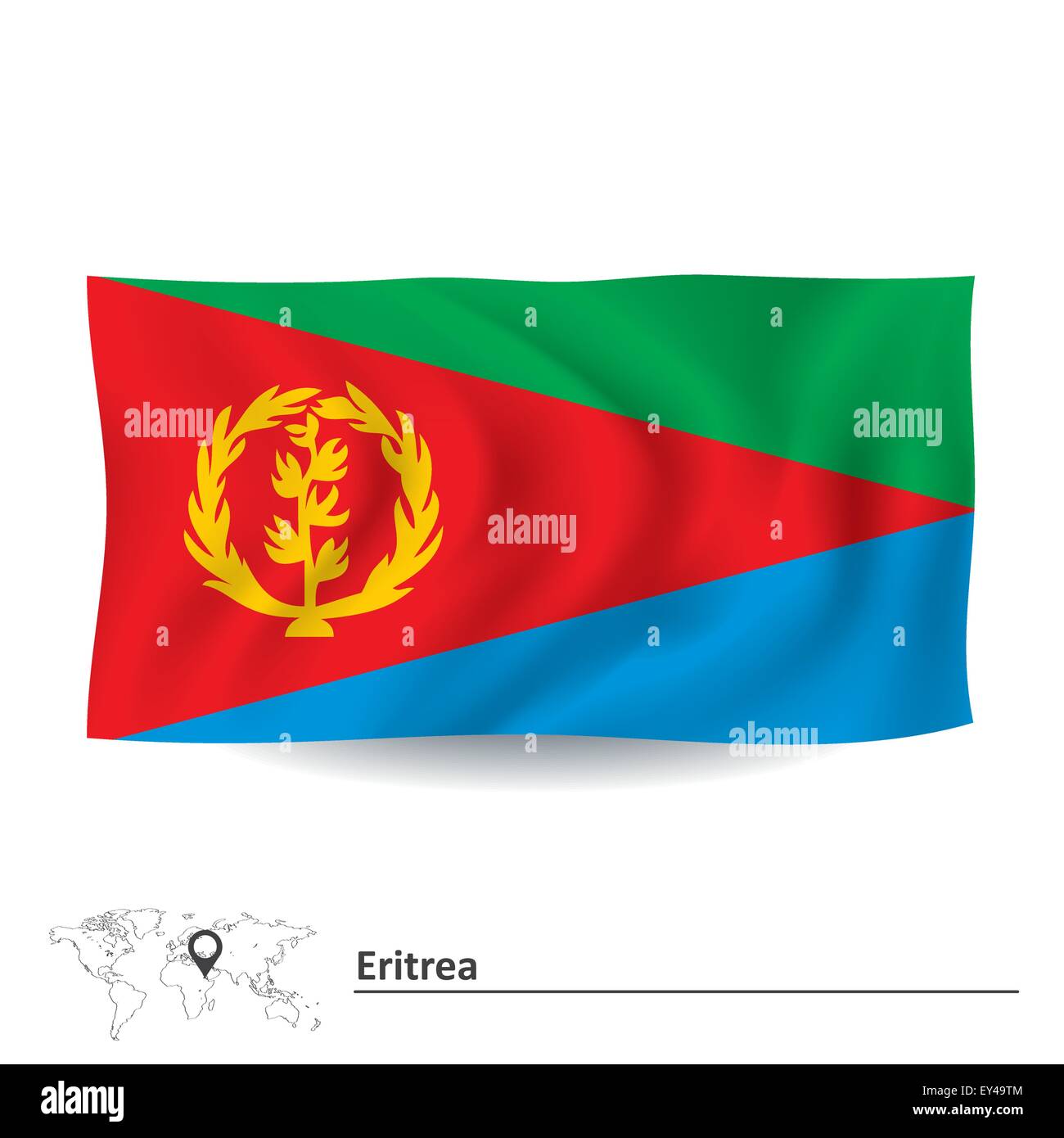 Flag of Eritrea - vector illustration Stock Vector
