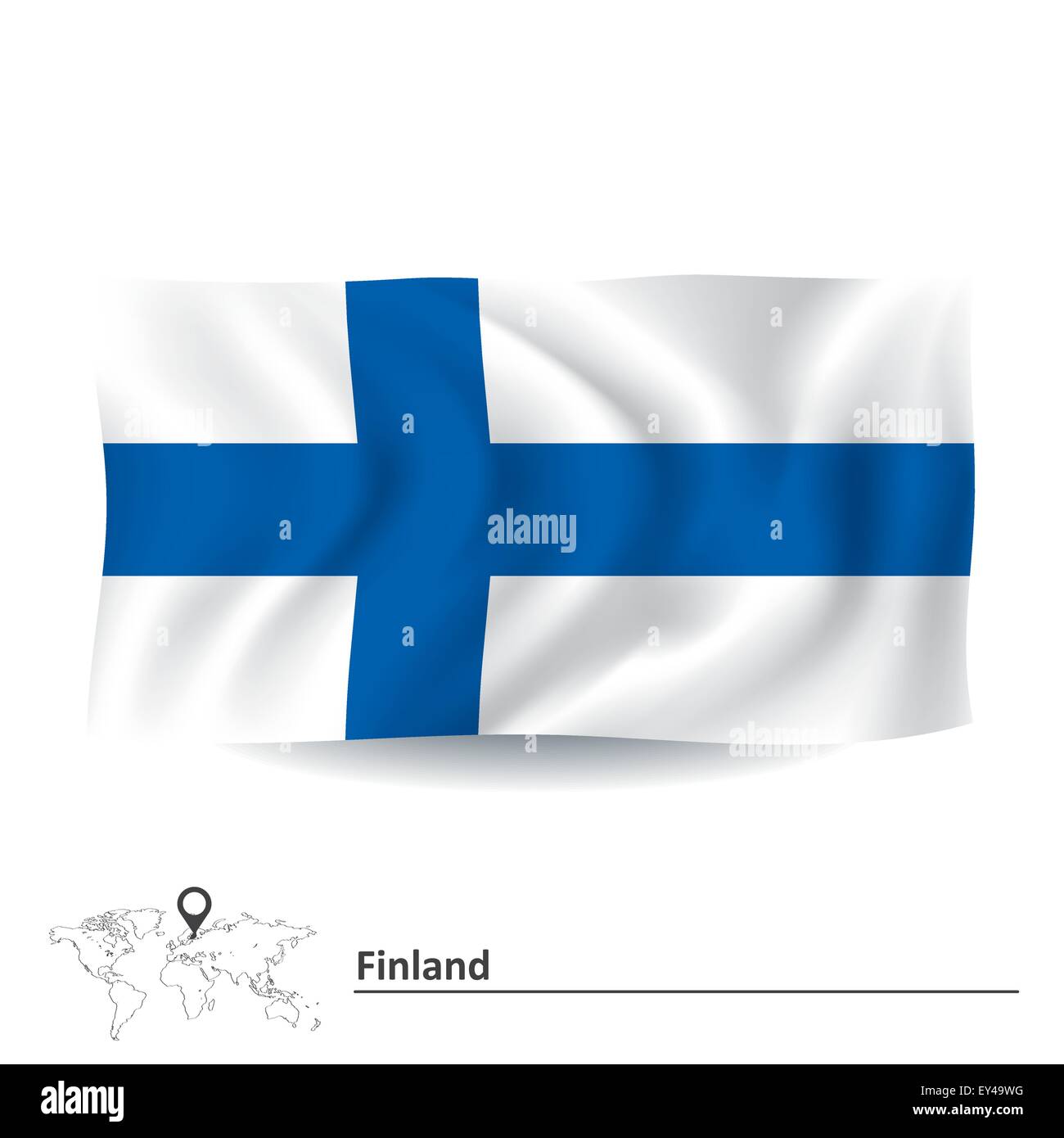 Flag of Finland - vector illustration Stock Vector