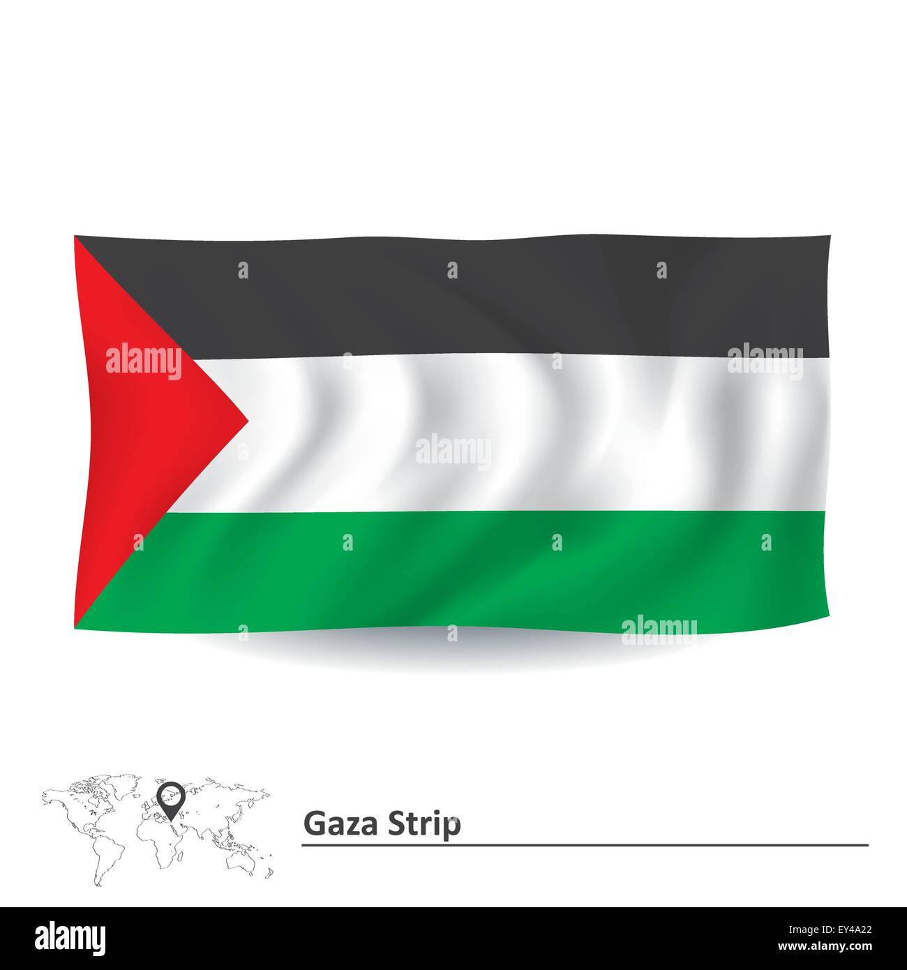 Flag of Gaza Strip - vector illustration Stock Vector