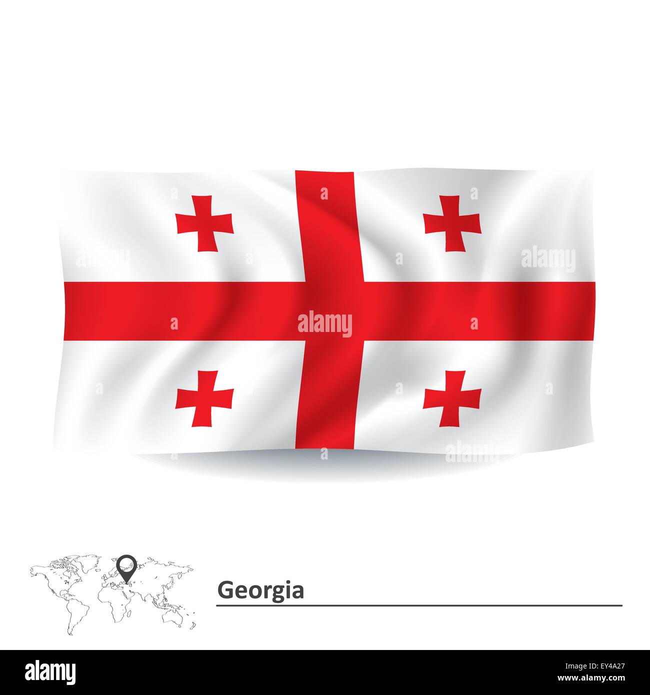 Flag of Georgia - vector illustration Stock Vector Image & Art - Alamy