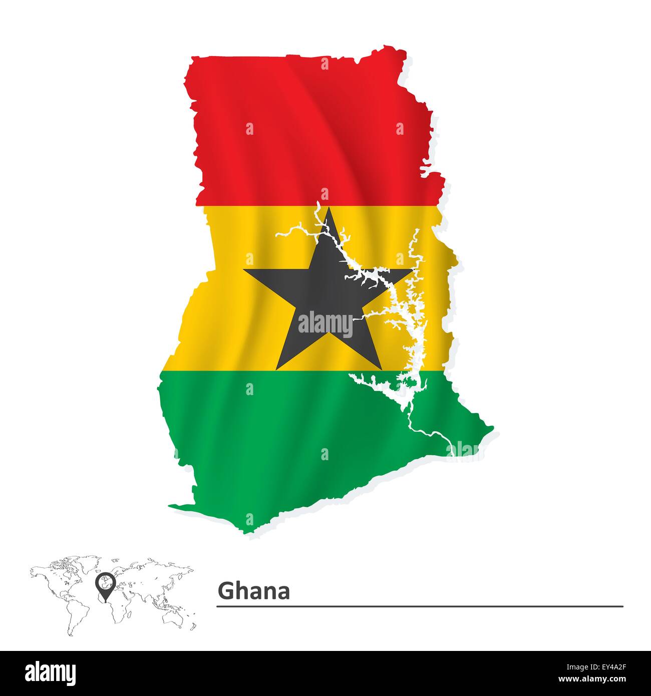 Map Of Ghana With Flag Vector Illustration Stock Vector Image Art Map Of Ghana With Flag Vector Illustration Stock Vector Image Art