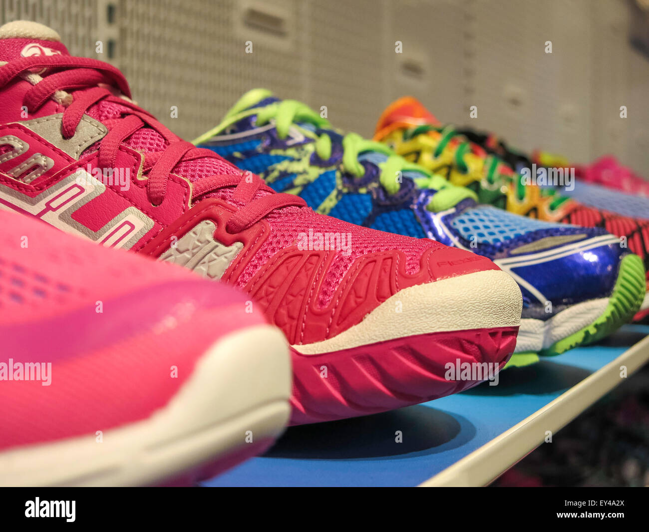 Asics Store-Times Square, Running Shoe Display, NYC, USA Stock Photo - Alamy