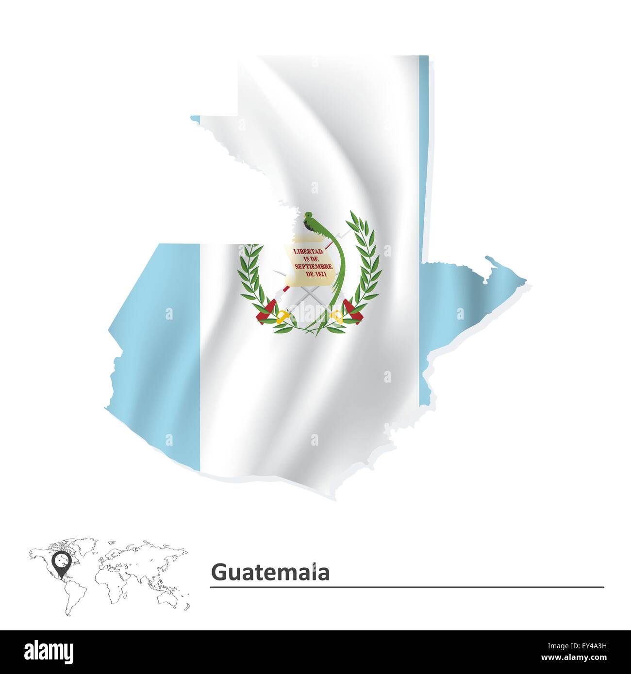 Map of Guatemala with flag - vector illustration Stock Vector Image ...