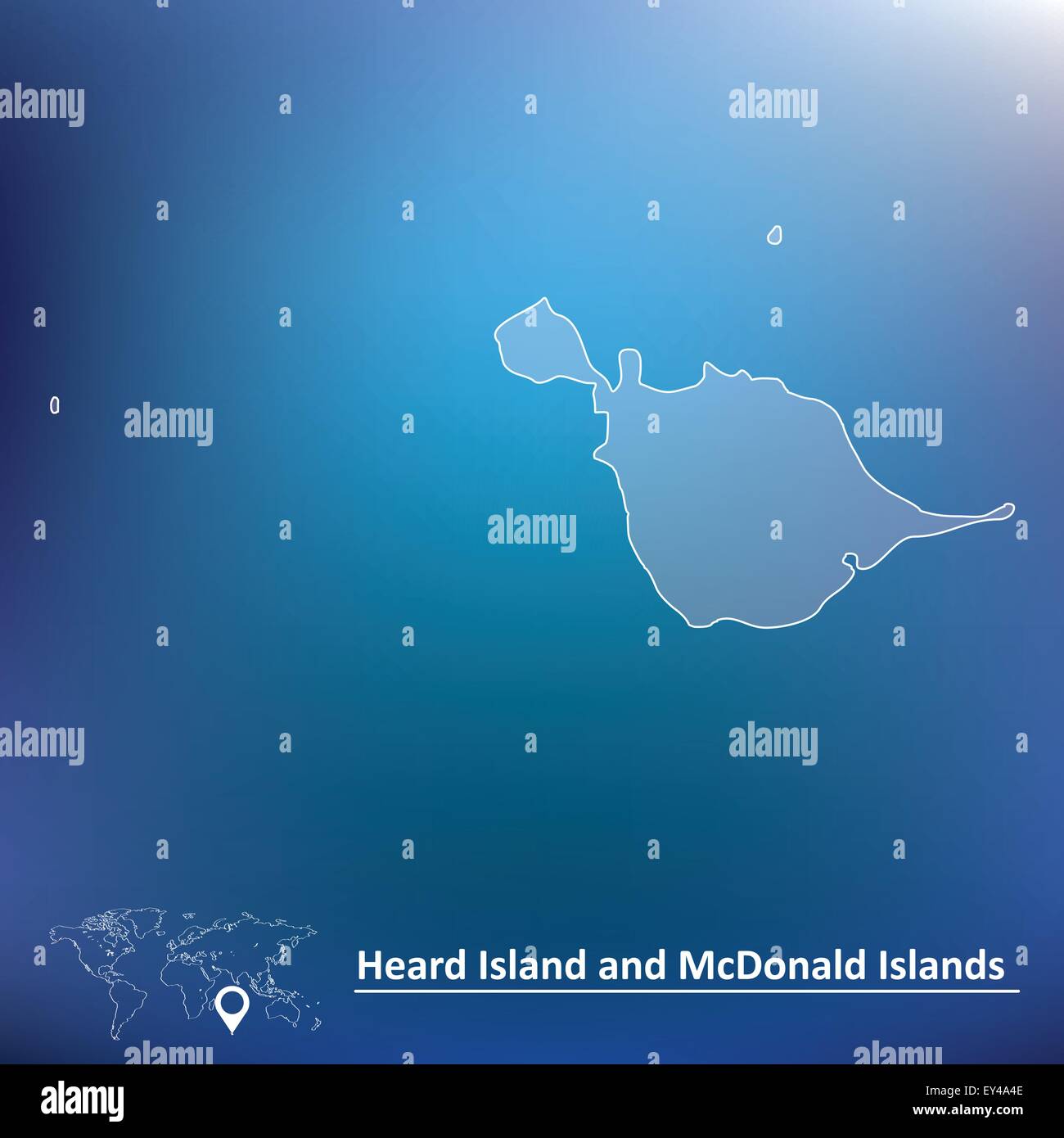 Map of Heard Island and McDonald Islands - vector illustration Stock Vector
