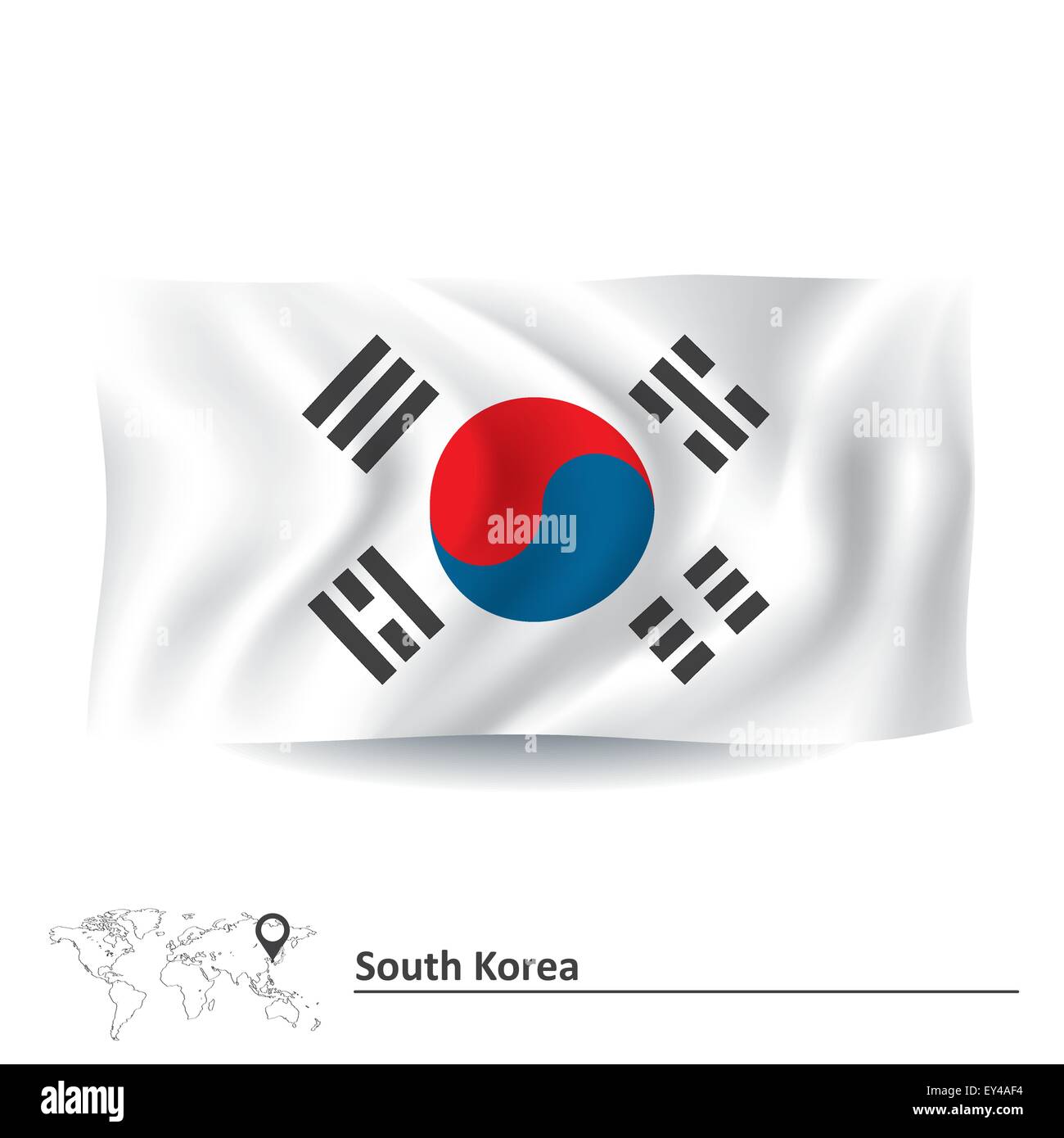 Flag of South Korea - vector illustration Stock Vector Image & Art - Alamy