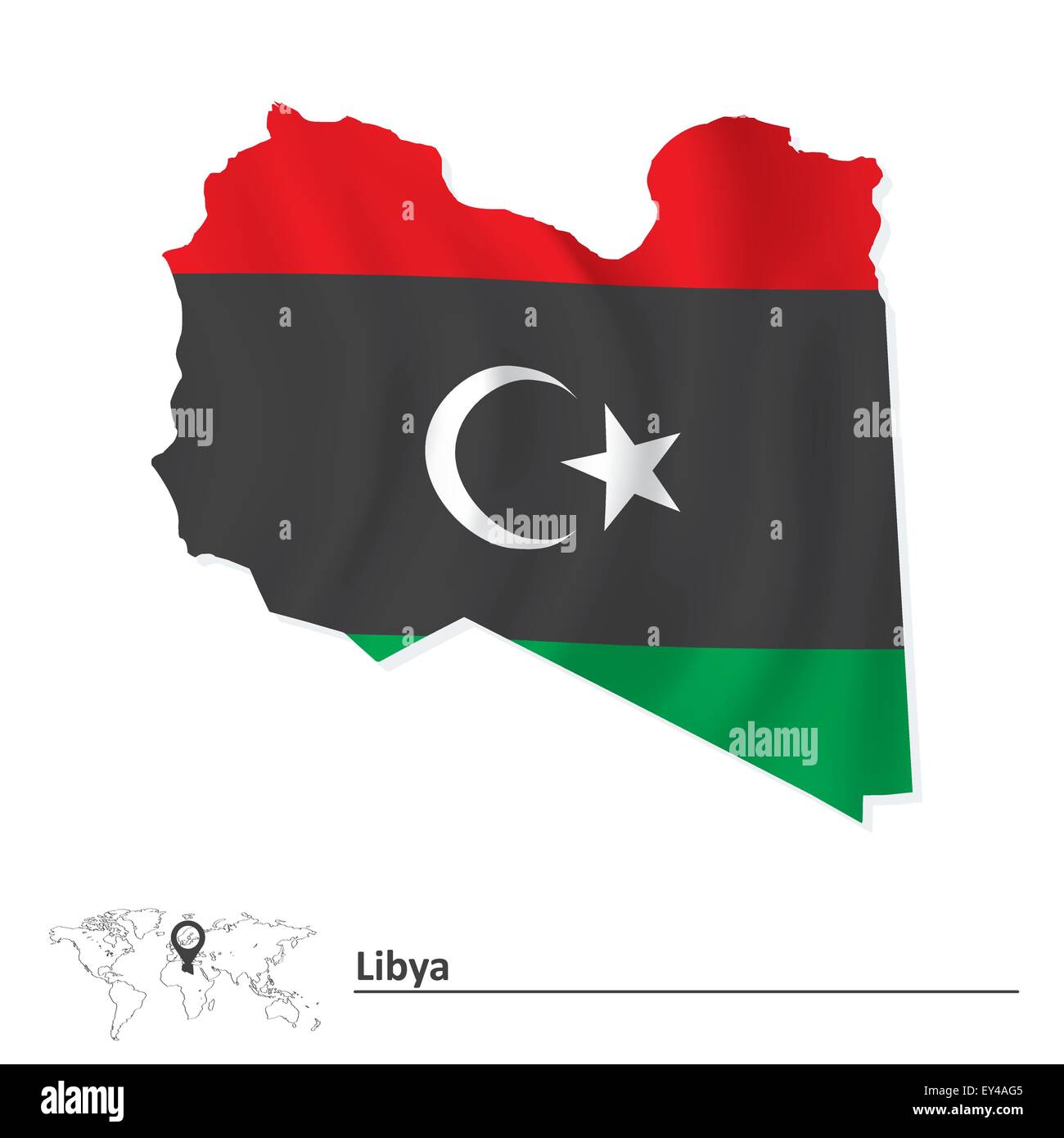 Map Of Libya With Flag Vector Illustration Stock Vector Image And Art Alamy 