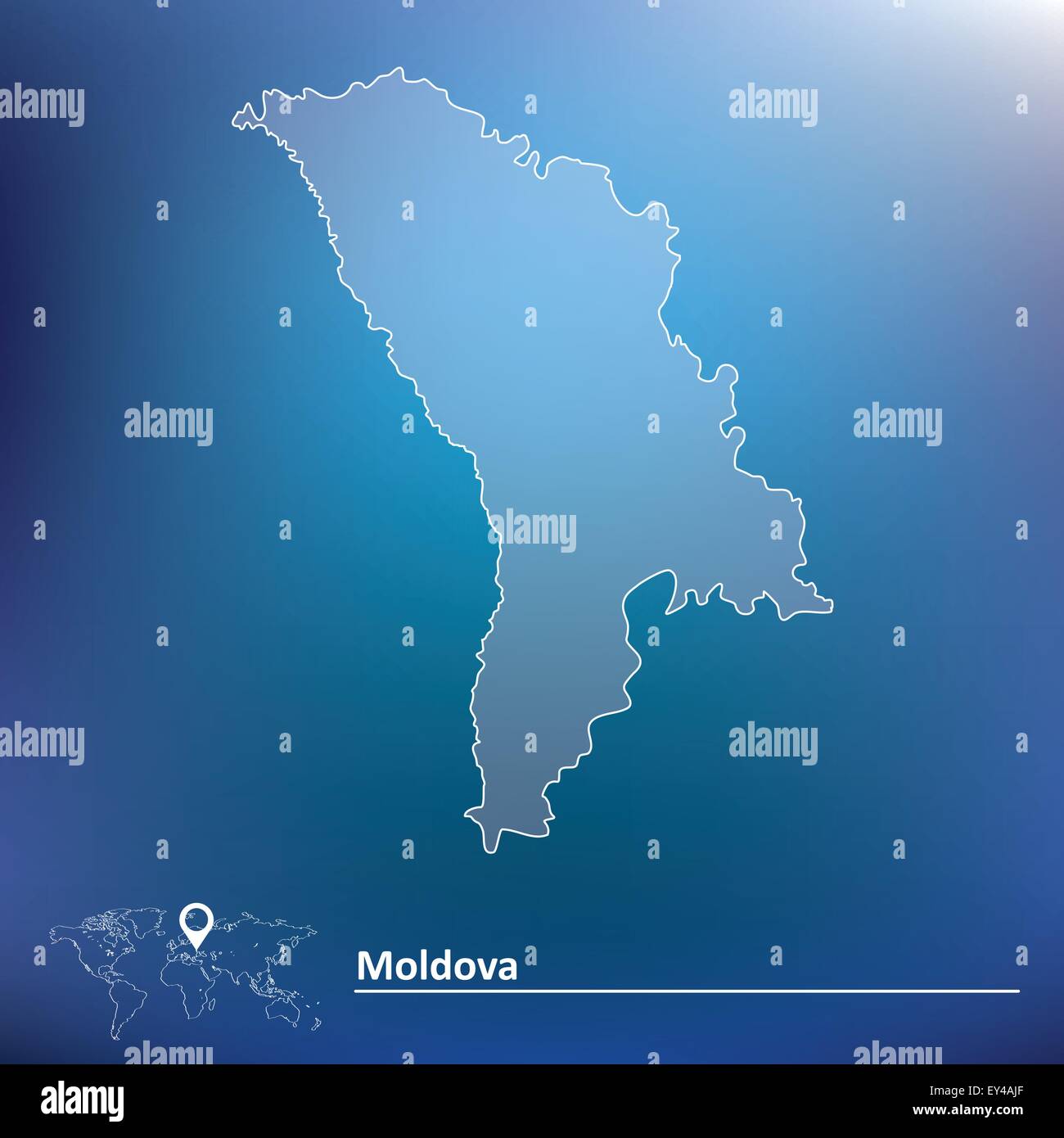 Map of Moldova - vector illustration Stock Vector