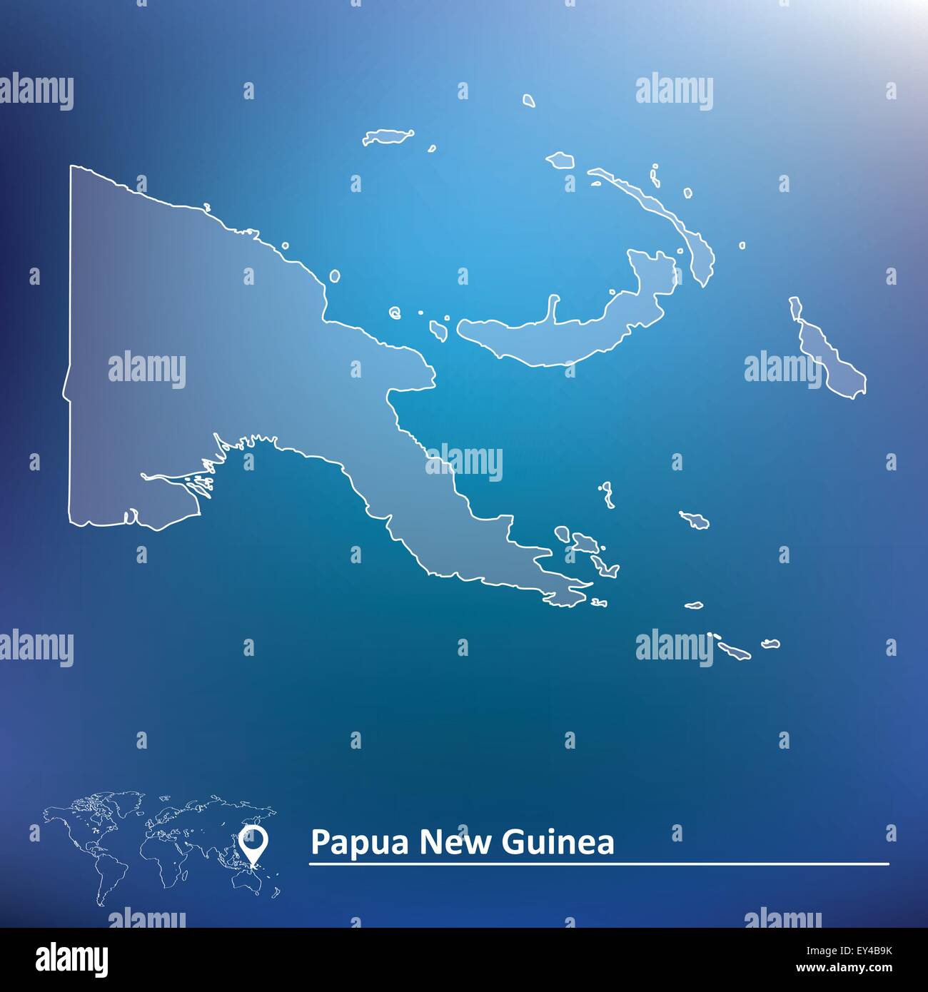 Map of Papua New Guinea - vector illustration Stock Vector