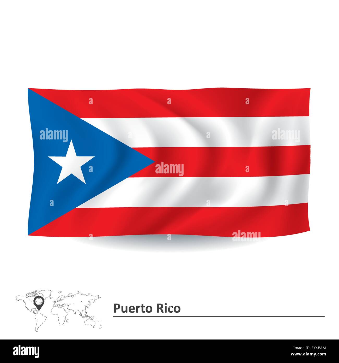 Flag of Puerto Rico vector illustration Stock Vector Image & Art Alamy