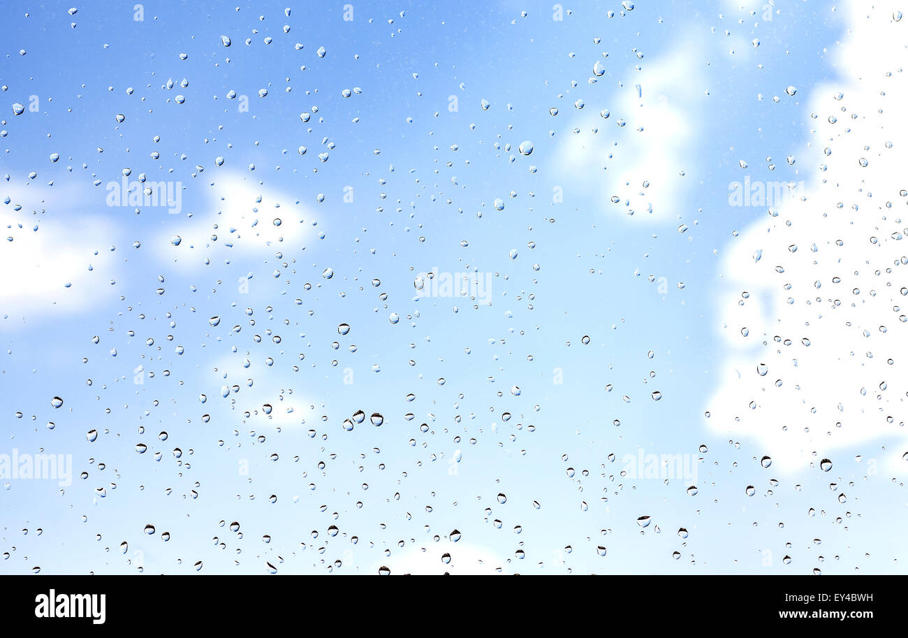 Drops of rain on glass, natural background Stock Photo - Alamy