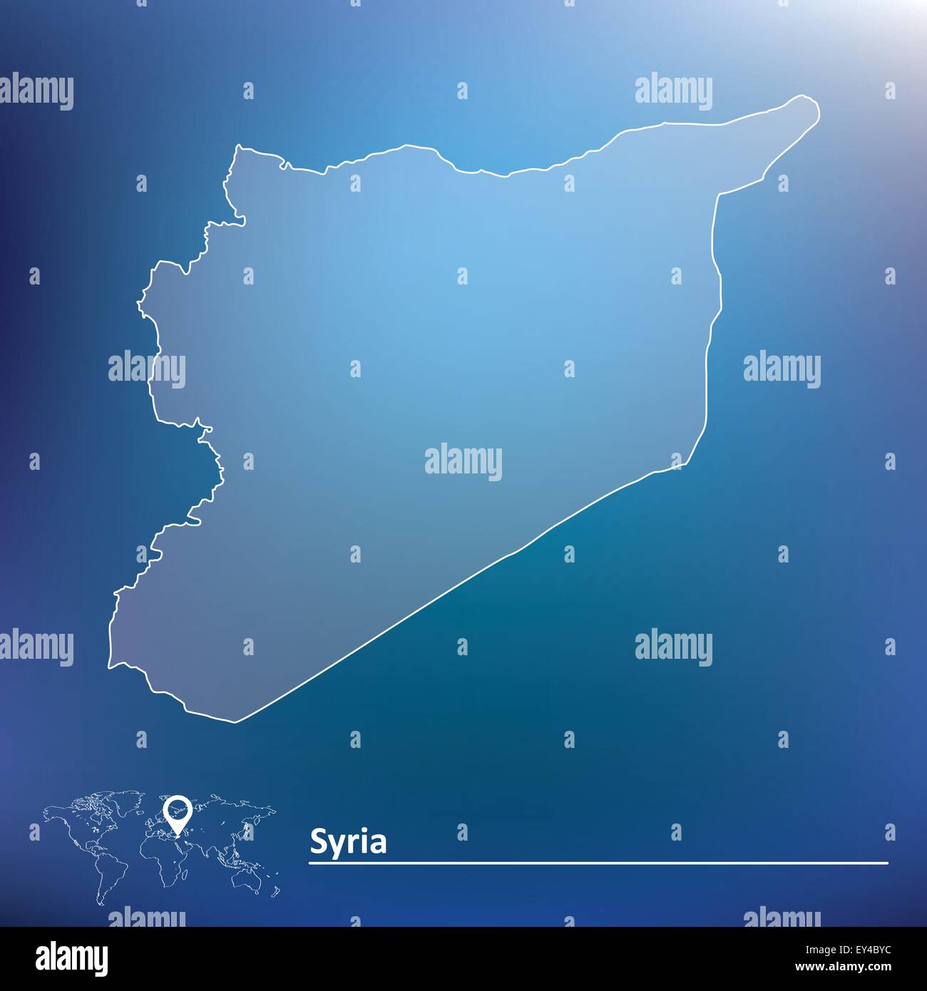 Map of Syria - vector illustration Stock Vector