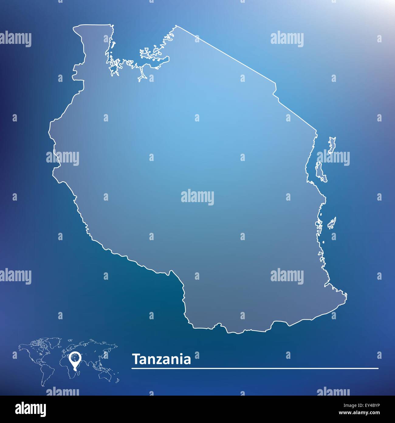 Map of Tanzania - vector illustration Stock Vector Image & Art - Alamy