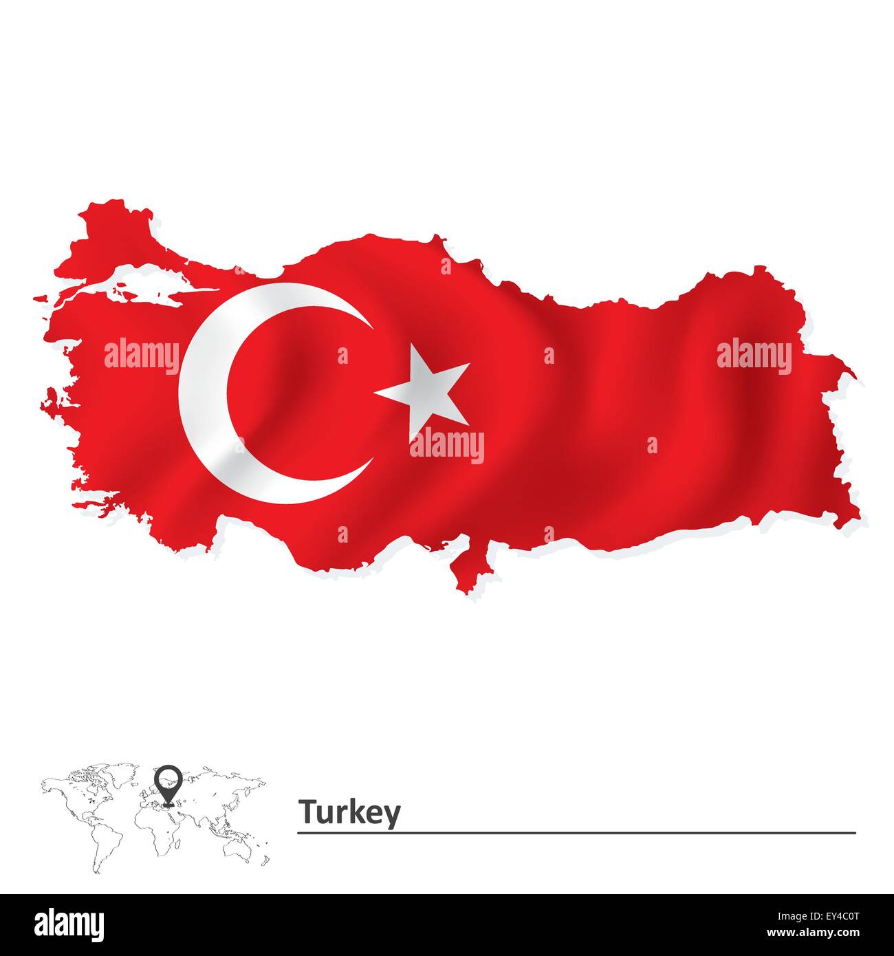 Turkey flag and map Stock Vector Images - Alamy