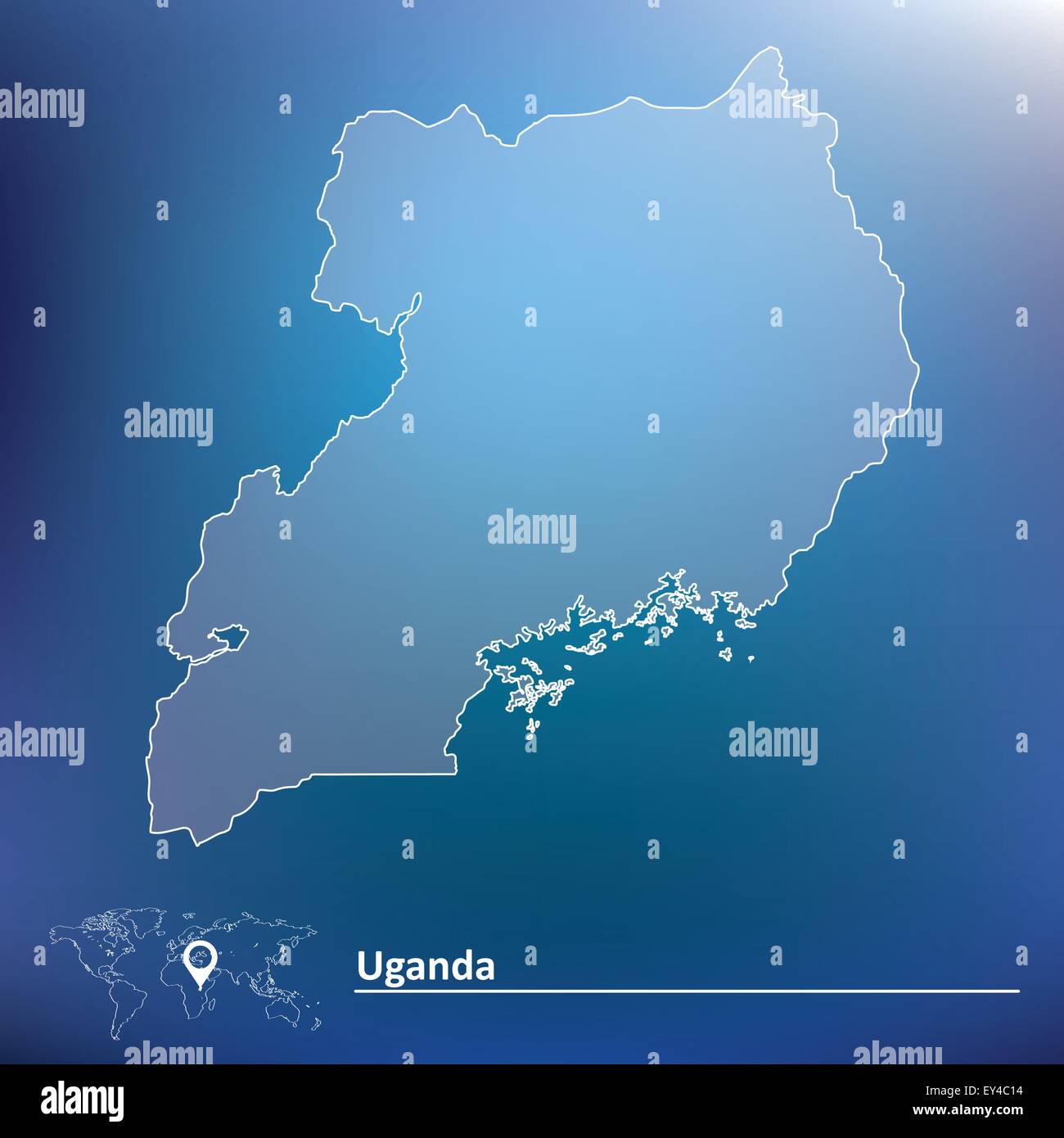 Map of Uganda - vector illustration Stock Vector