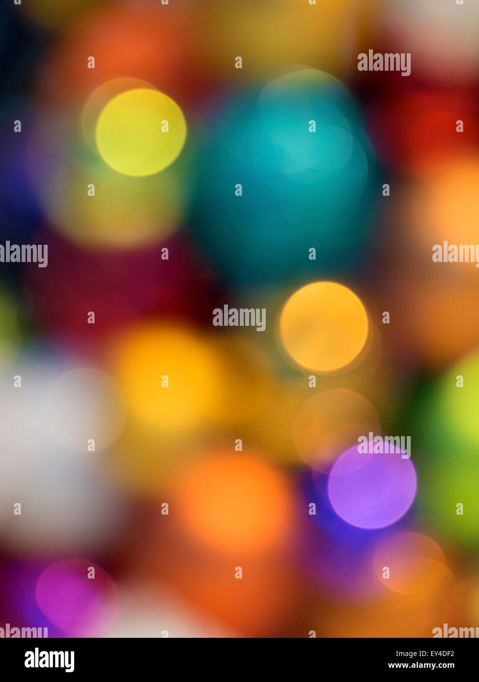 image of bokeh with colors yellow, gold red, blue and green Stock Photo