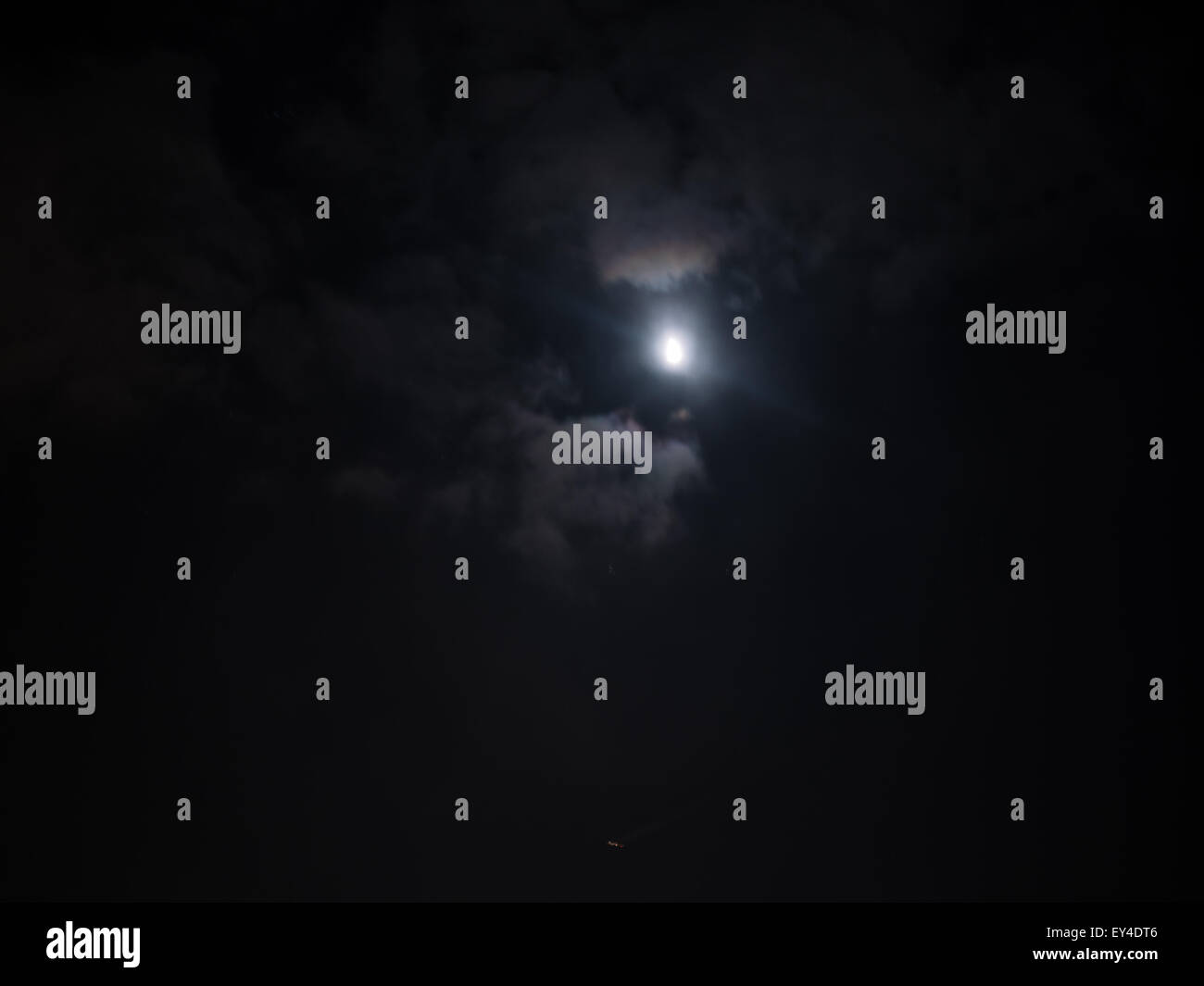 Night cloudy sky with stars and moon Stock Photo - Alamy