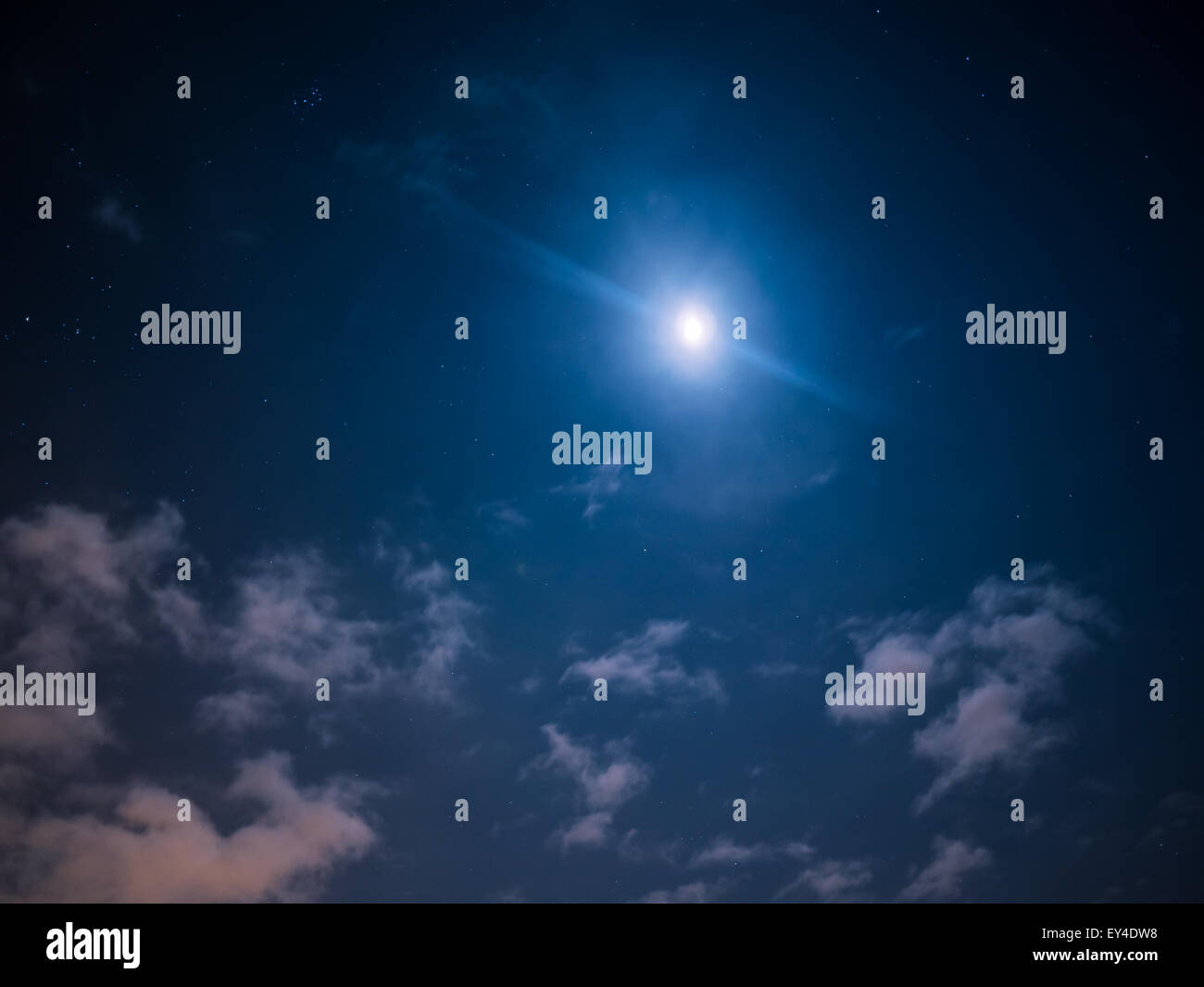Night cloudy sky with stars and moon Stock Photo - Alamy