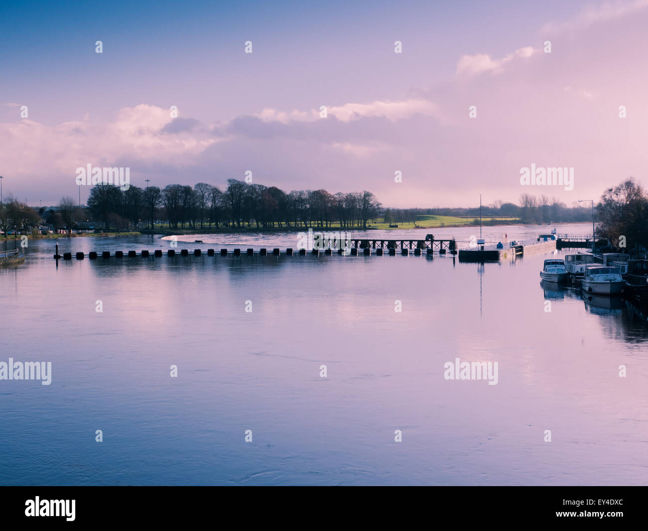 Panorama of Athlone city and the Shannon river in autumn Stock Photo ...