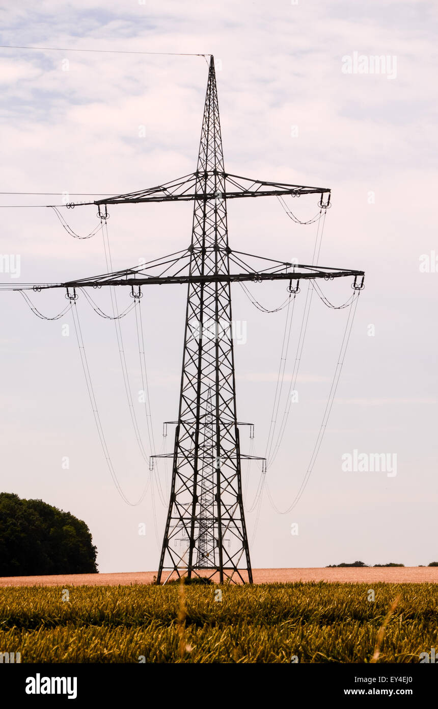 High Voltage Electric Transmission Tower Stock Photo - Alamy