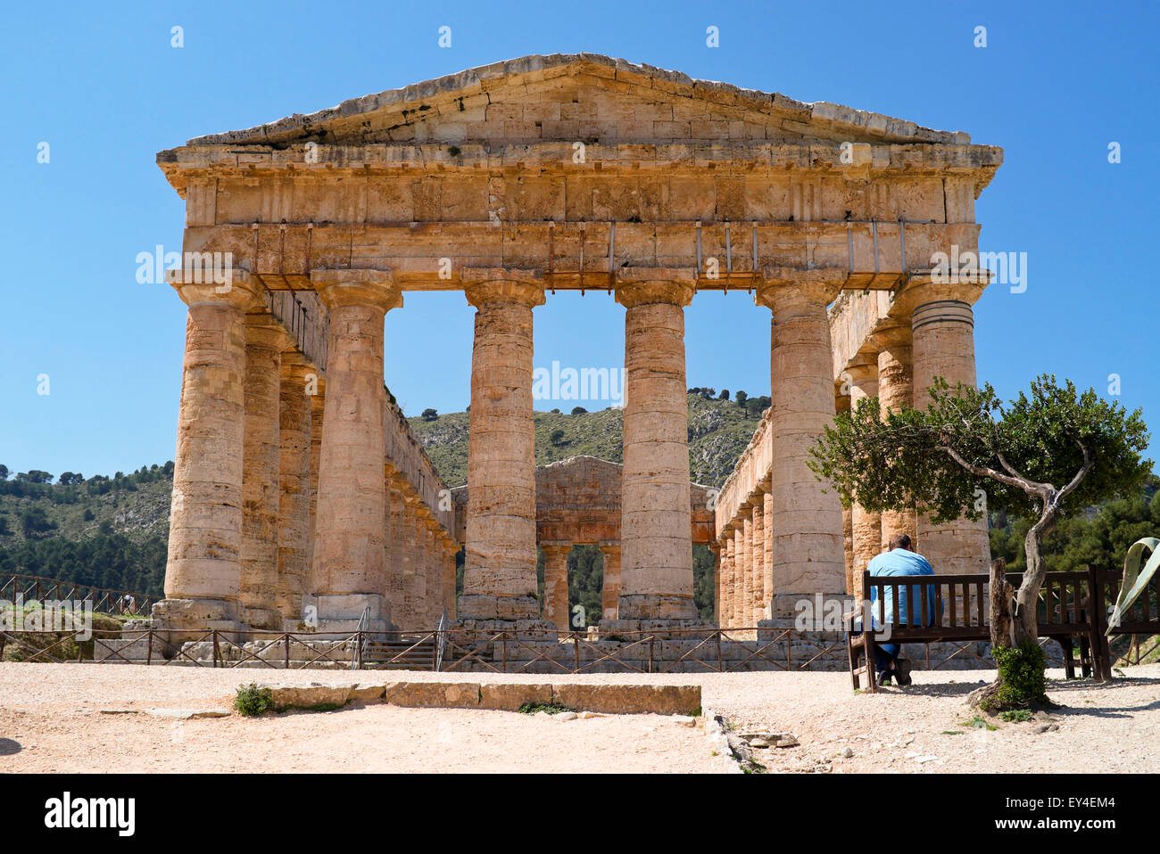 Doric Greek Temple at Segesta, Sicily, Italy. Stock Photo