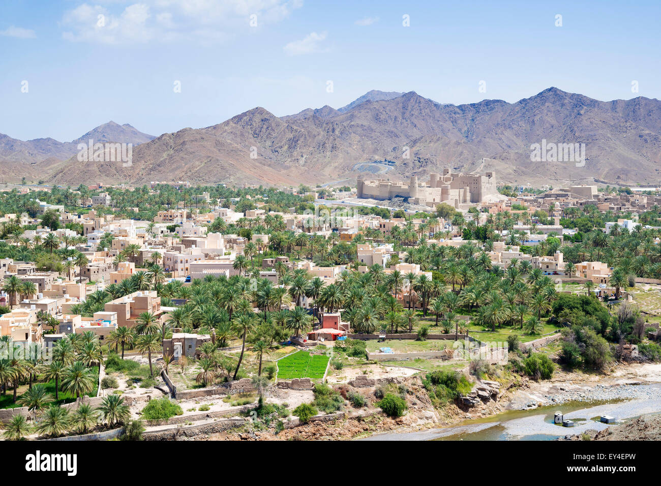 Cityscape Bahla in Sultanate of Oman Middle East with the famous Fort Stock Photo