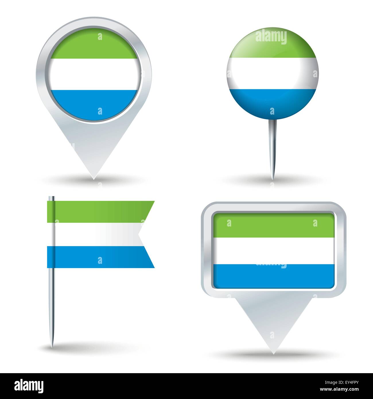 Map pins with flag of Sierra Leone - vector illustration Stock Vector ...