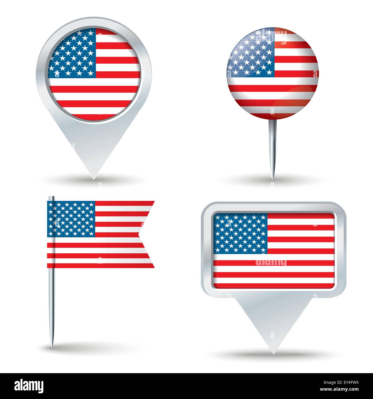 Map pins with flag of United States of America vector illustration Stock Vector Image & Art