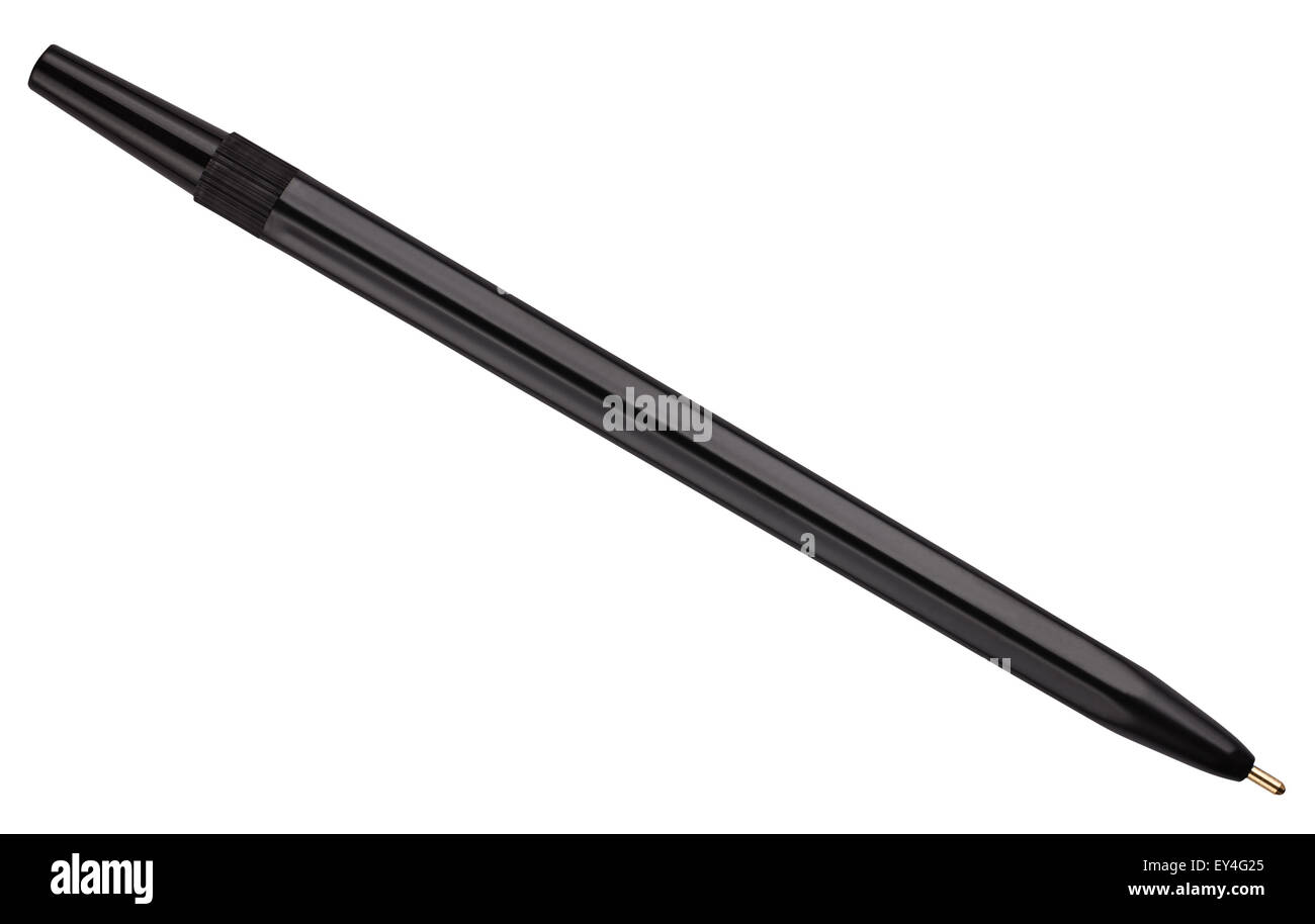 the black ballpoint pen isolated on white background Stock Photo Alamy