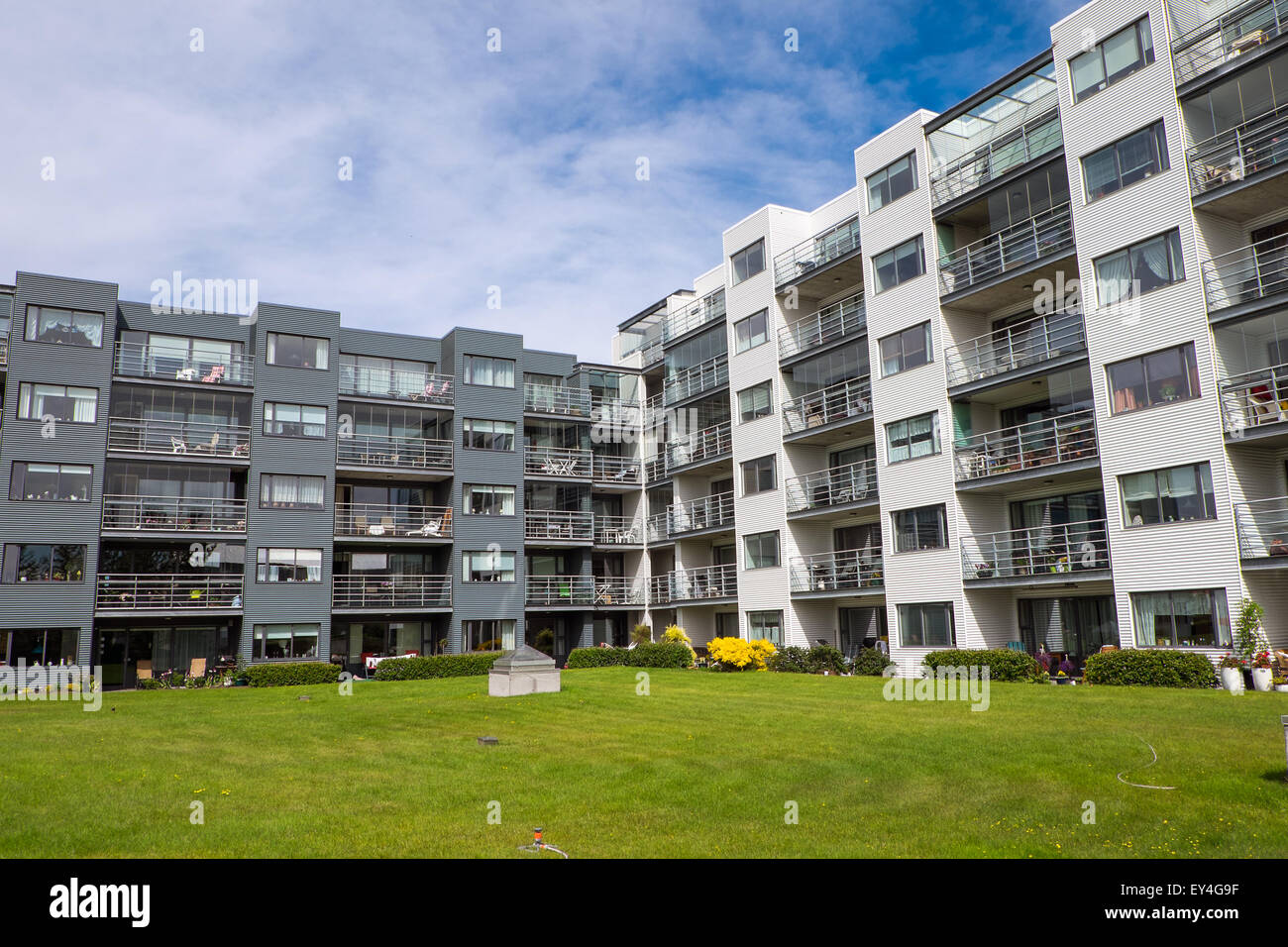 Modern housing complex seen in Reykjavik, Iceland Stock Photo
