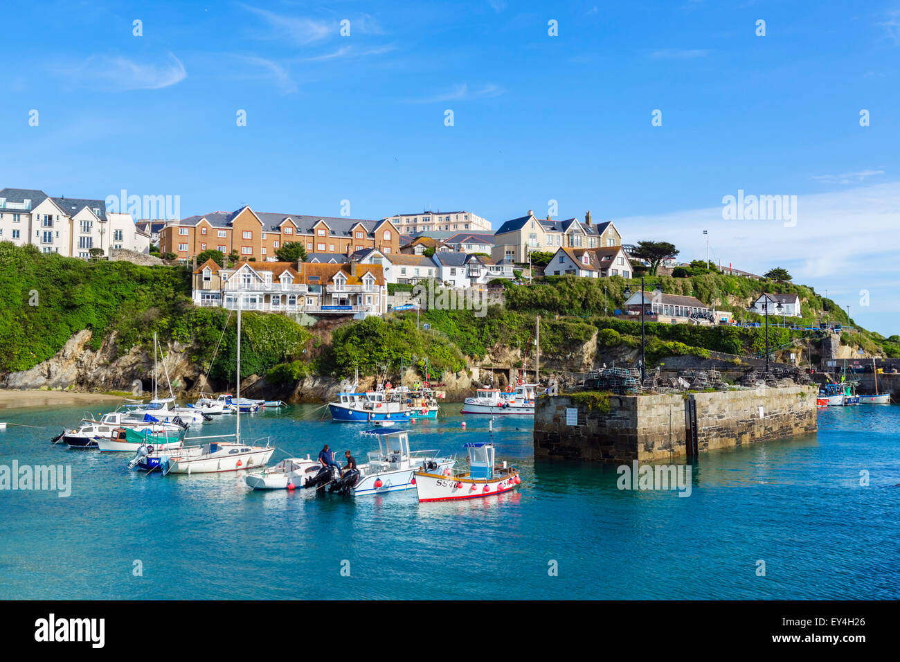 The harbour in Newquay, Cornwall, England, UK Stock Photo