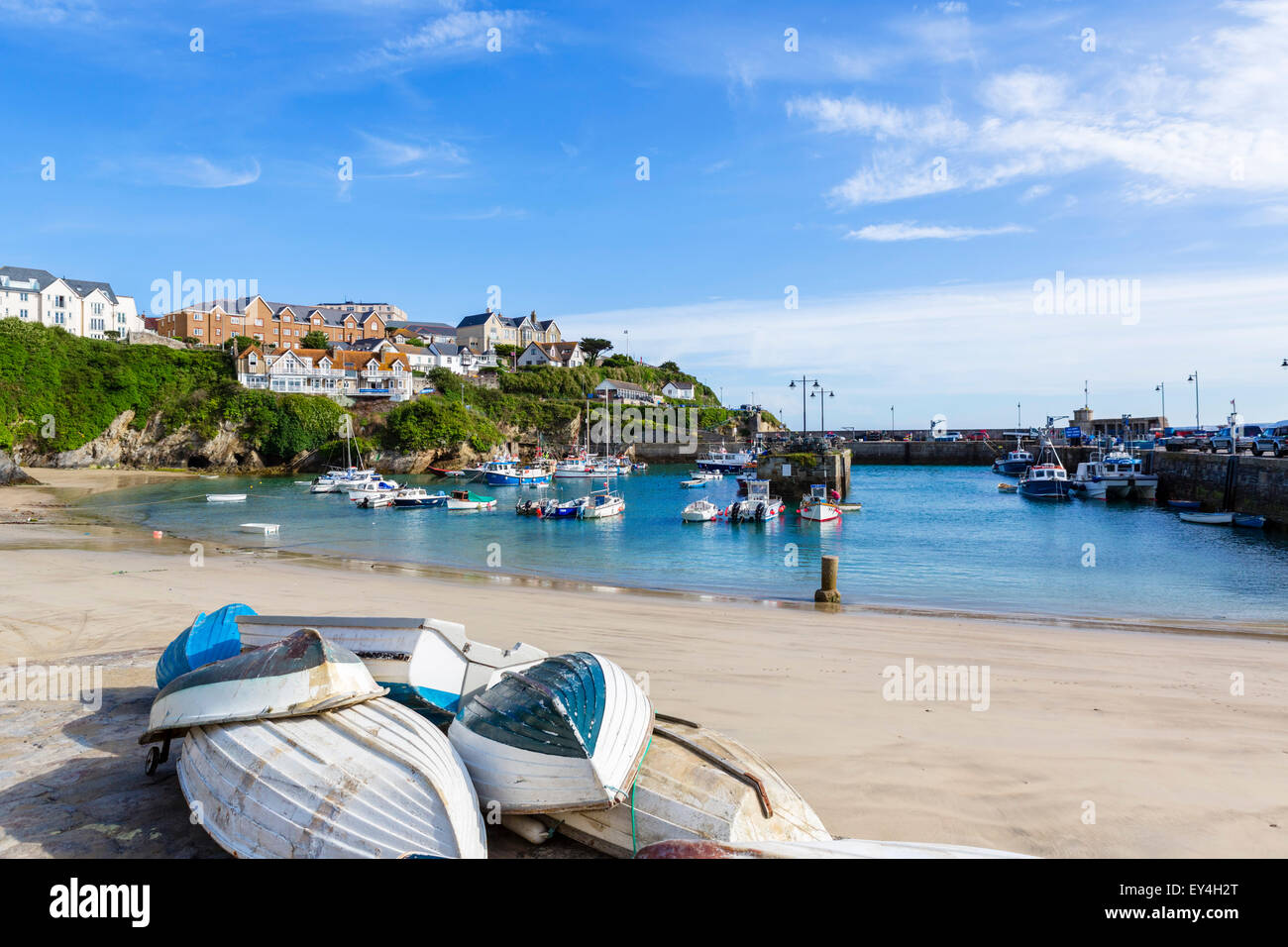 The harbour in Newquay, Cornwall, England, UK Stock Photo