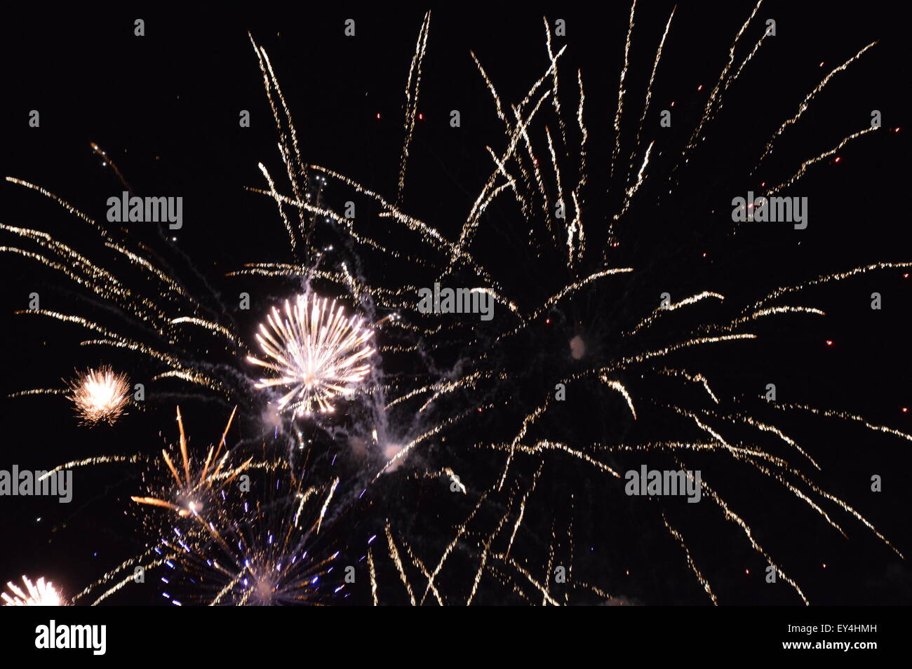 Fireworks on the sea, south of france Stock Photo