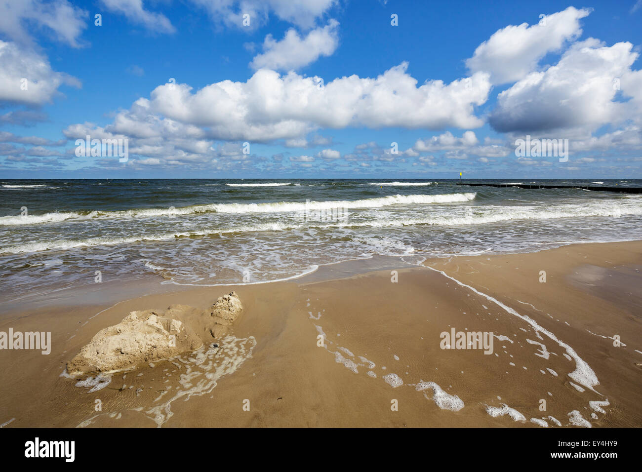 Baltic Sea in Kolobrzeg in Poland Stock Photo