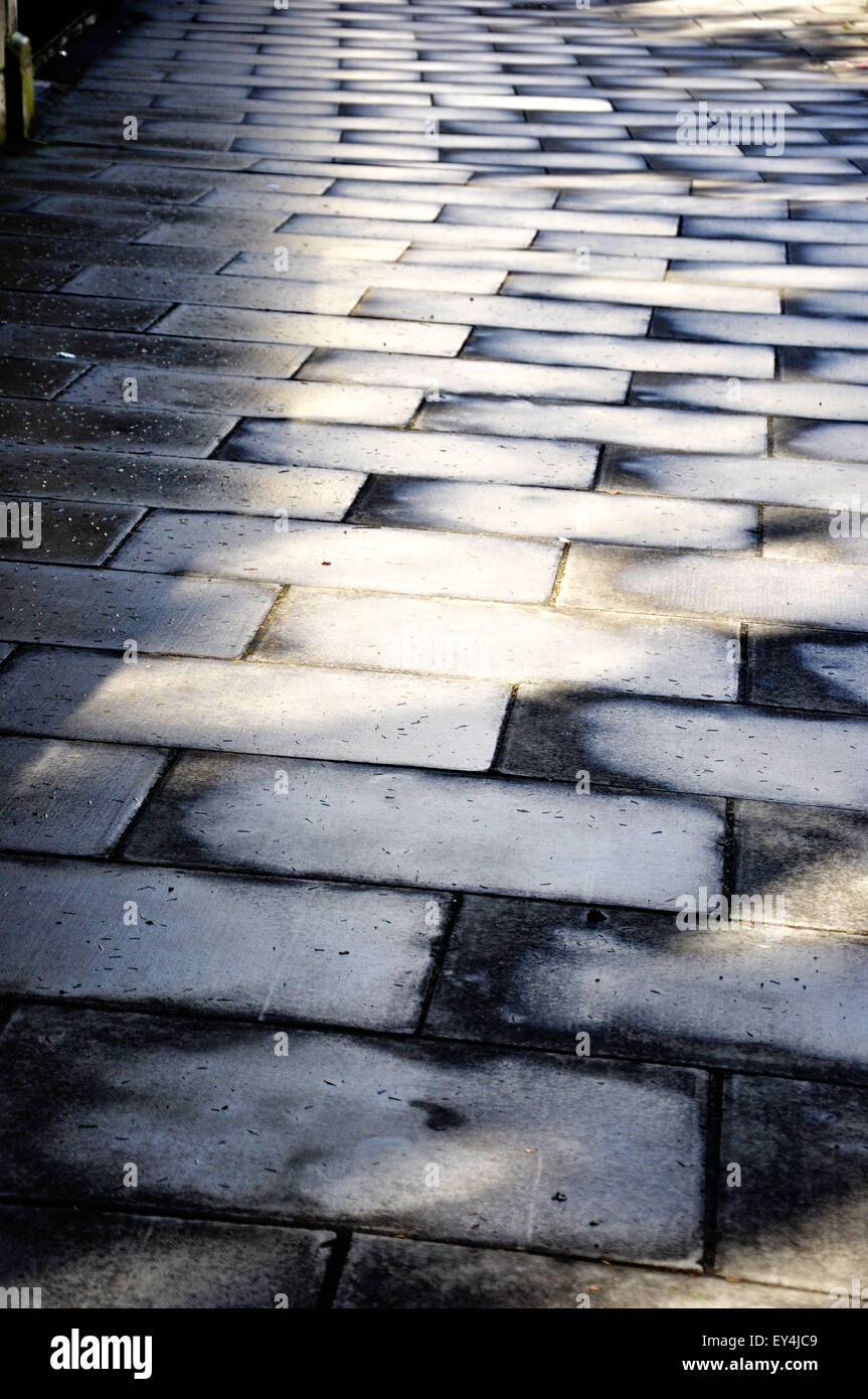 Slate paving stones on a street in the city of Bath, Somerset, UK Stock
