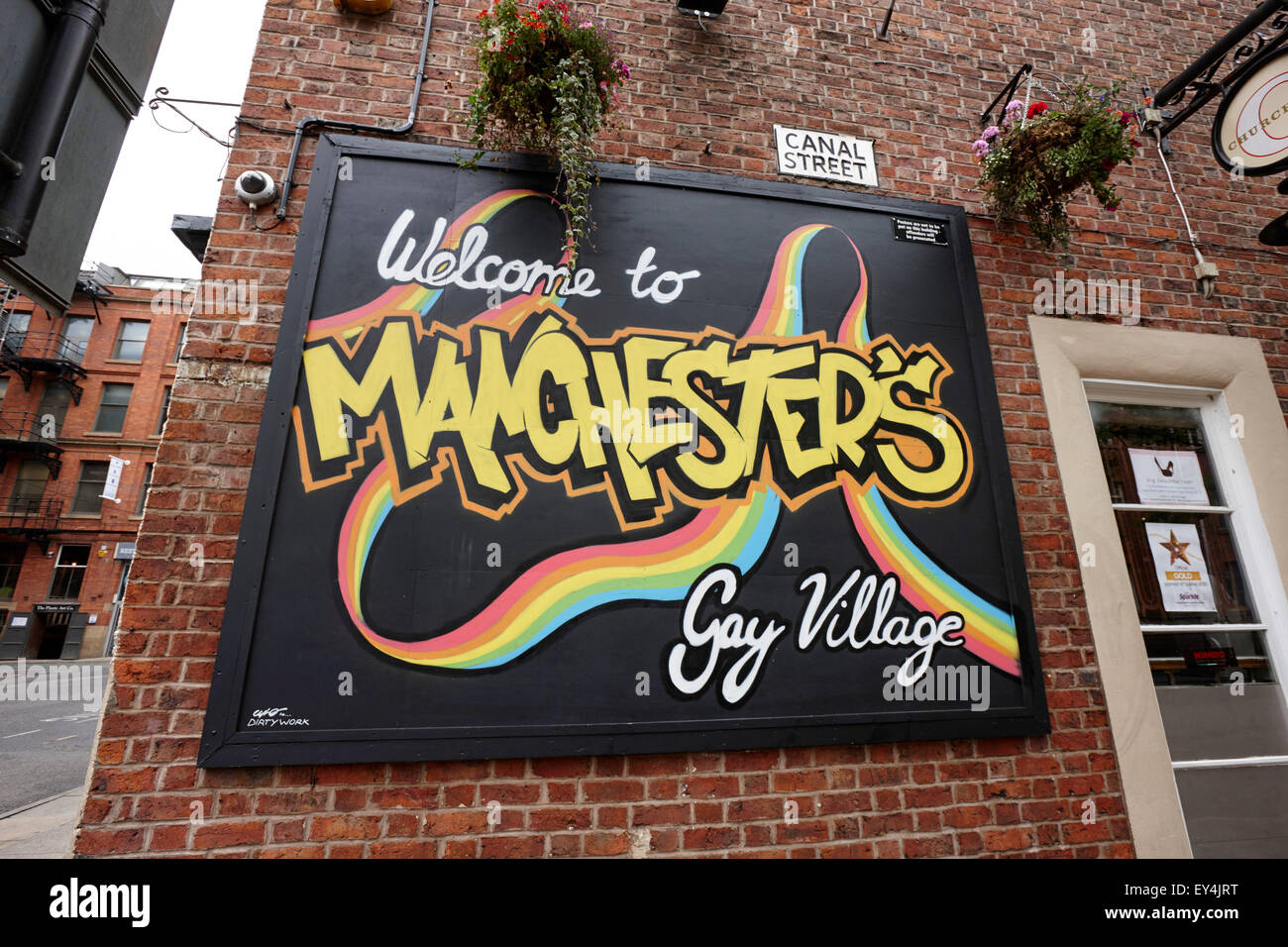 Canal street Manchester gay village England UK Stock Photo